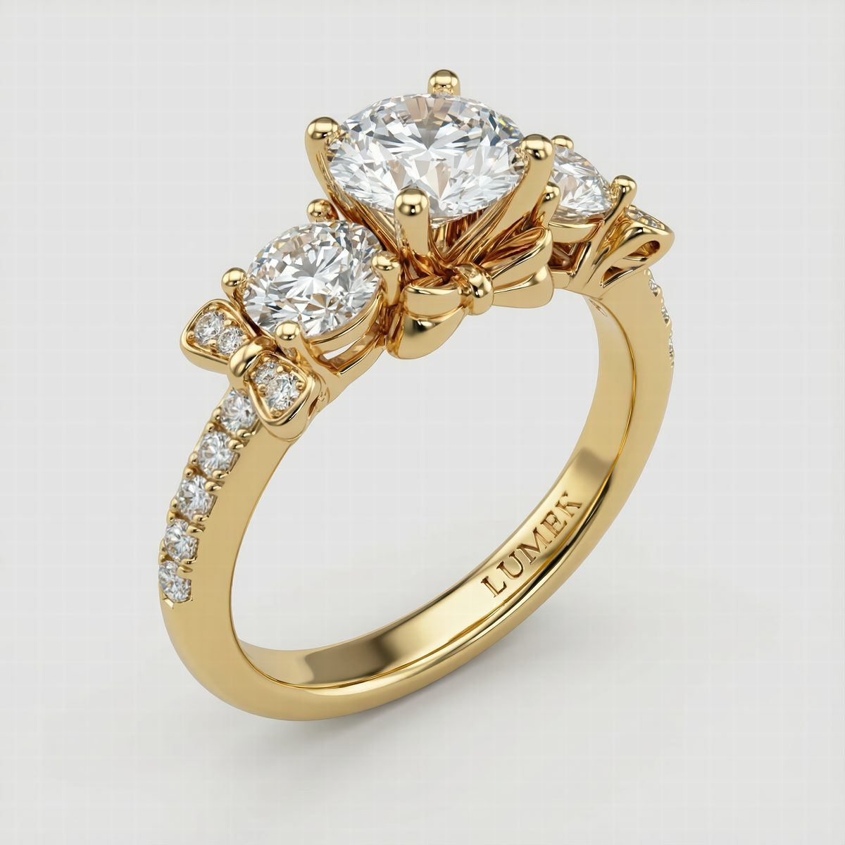Four Bow Motif Pave