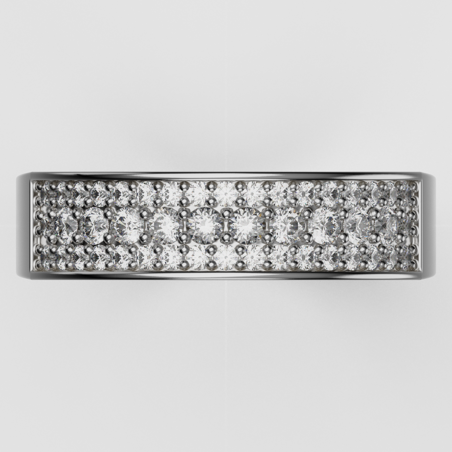 14K Gold Pavé Laboratory-Diamond Band (Wide Comfort Fit)