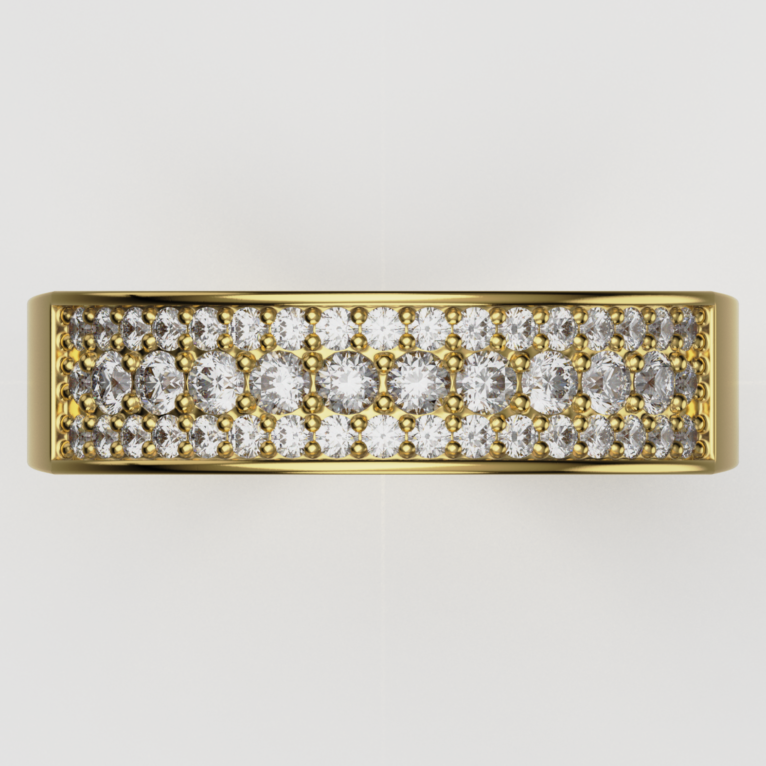 14K Gold Pavé Laboratory-Diamond Band (Wide Comfort Fit)