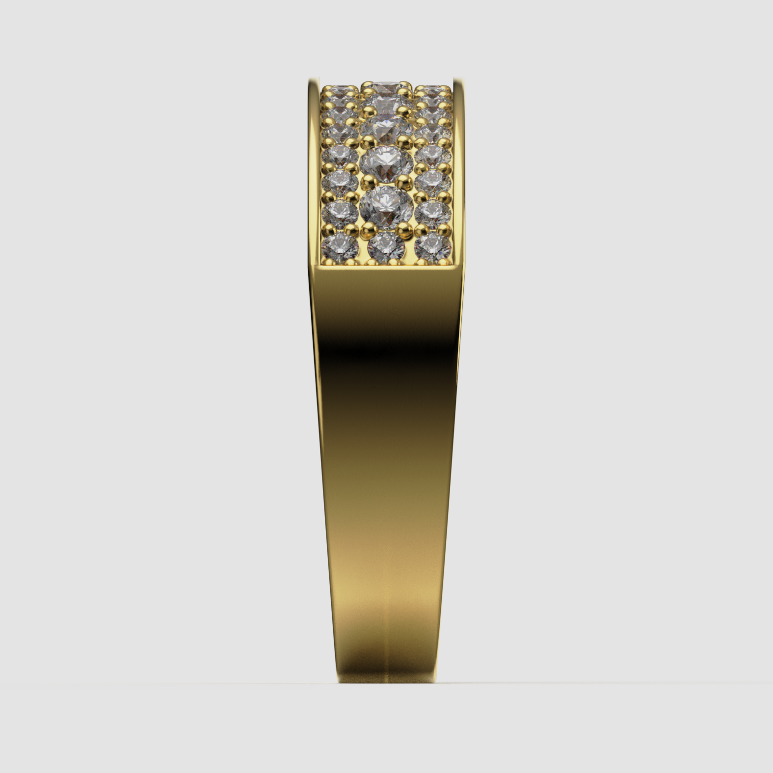 14K Gold Pavé Laboratory-Diamond Band (Wide Comfort Fit)
