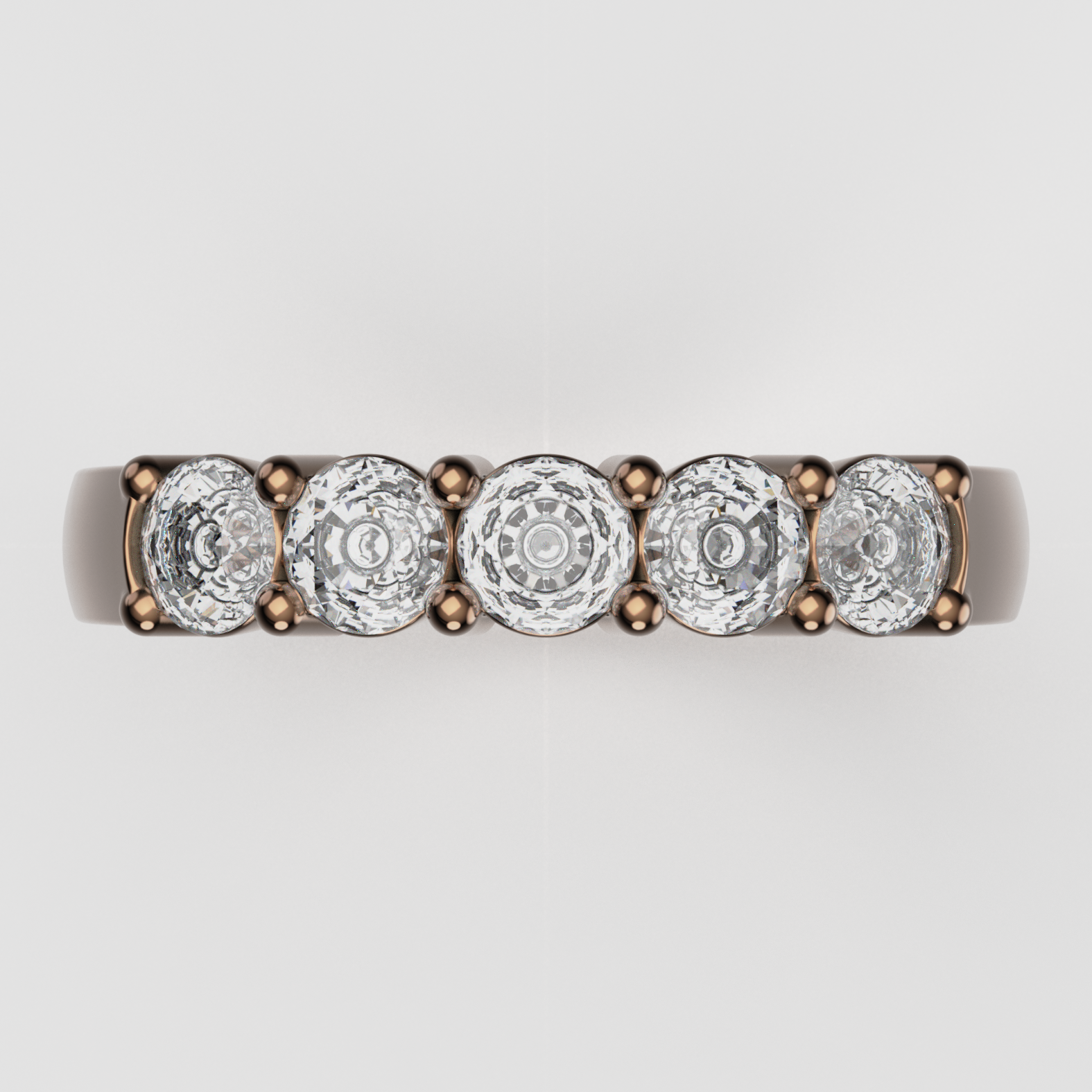 14K Gold Five-Stone Laboratory-Diamond Band (Prong-Set)