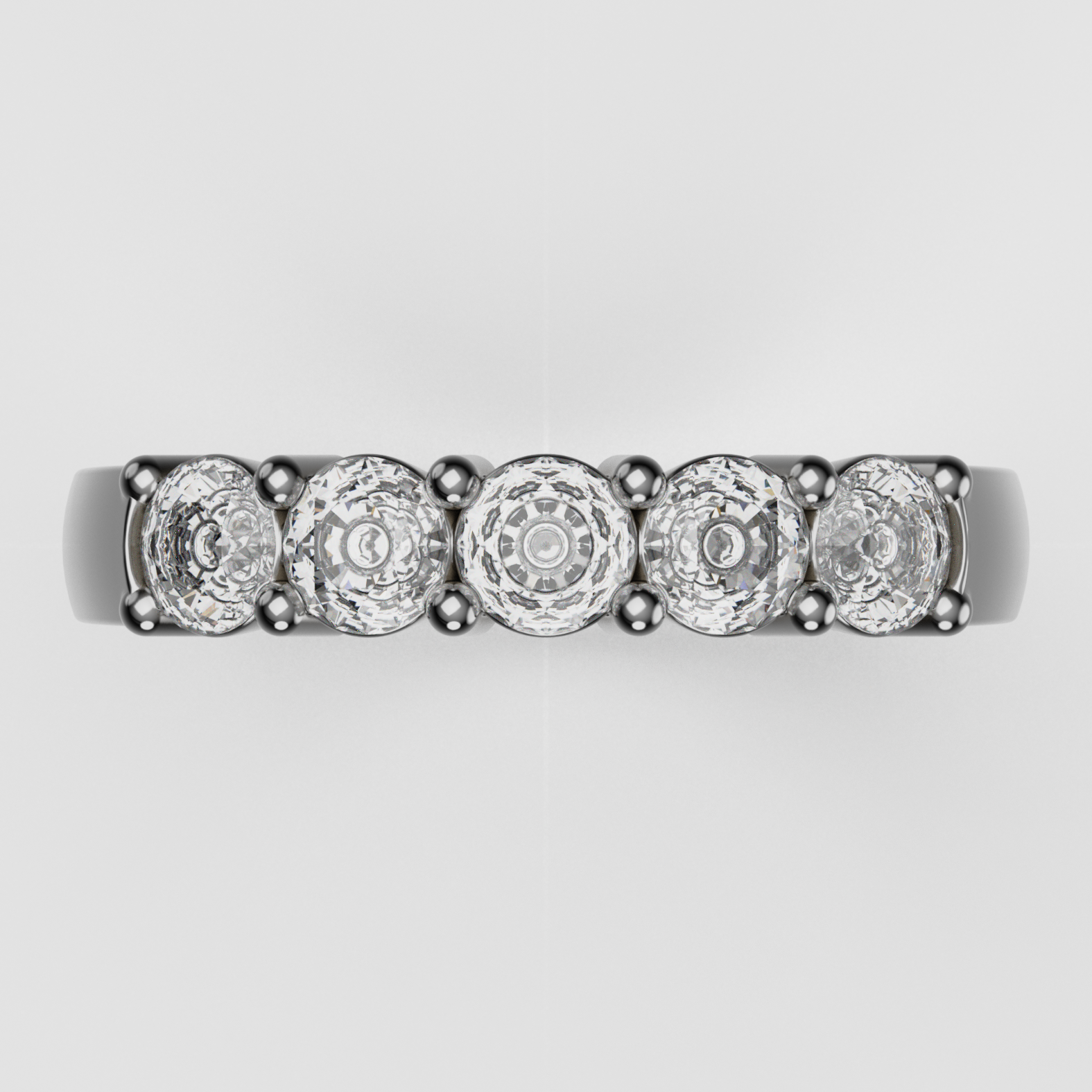 14K Gold Five-Stone Laboratory-Diamond Band (Prong-Set)