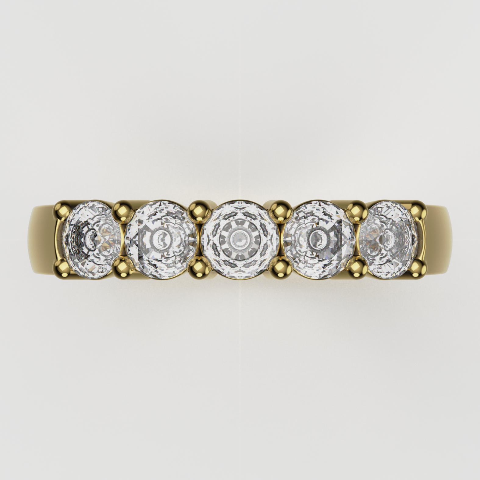 14K Gold Five-Stone Laboratory-Diamond Band (Prong-Set)