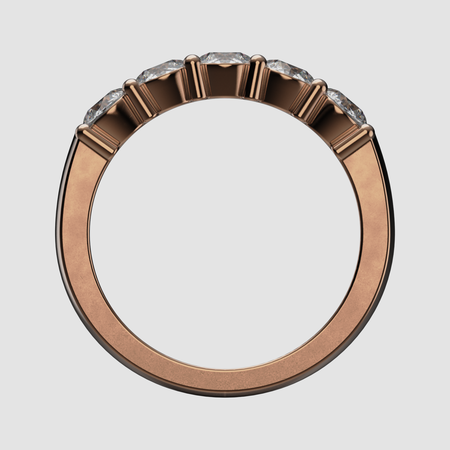 14K Gold Five-Stone Laboratory-Diamond Band (Prong-Set)