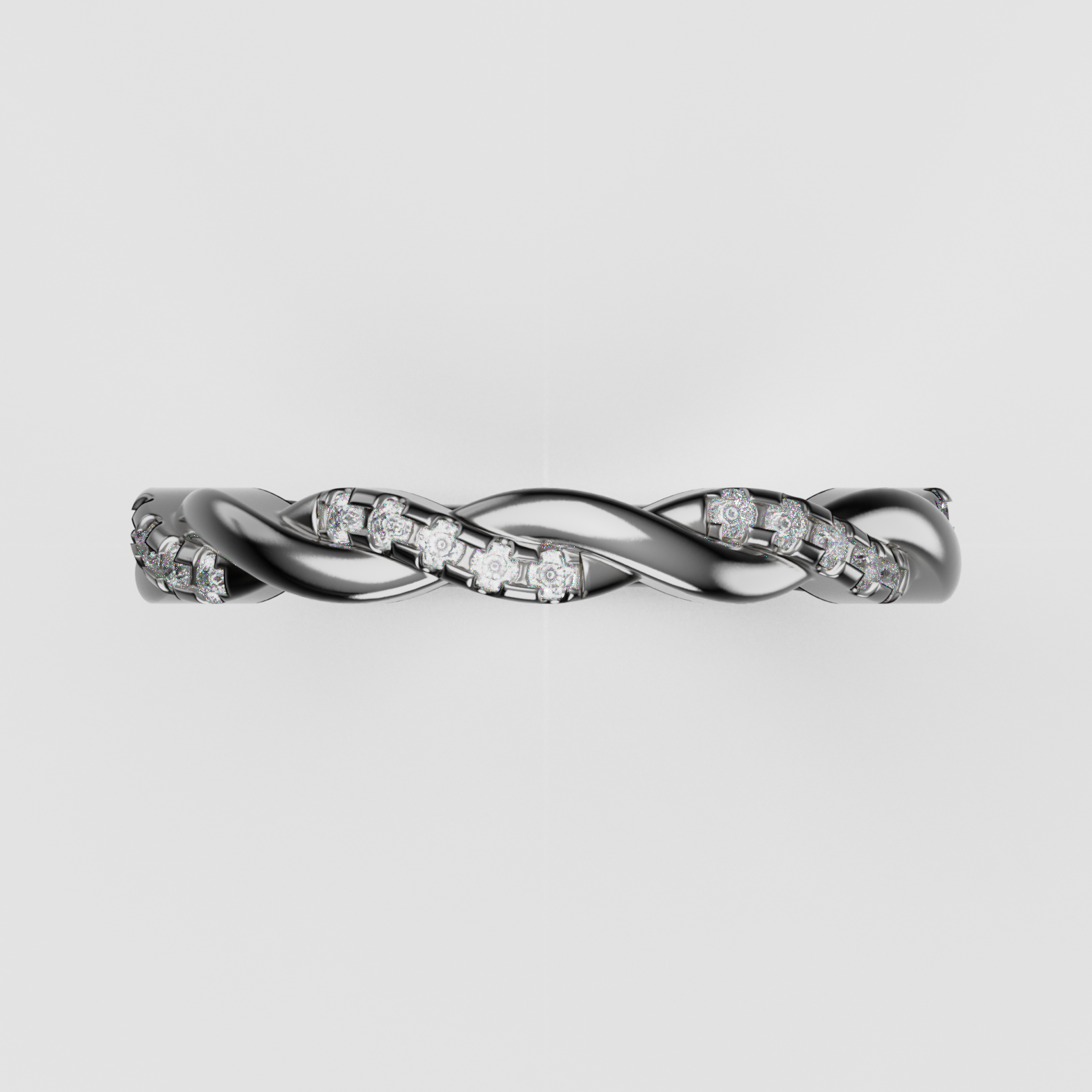 14K Gold Twisted Laboratory-Diamond Band