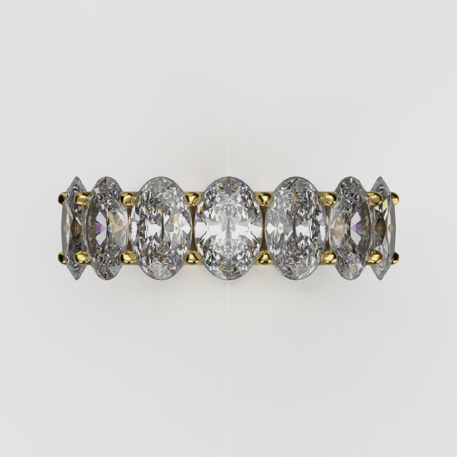 14K Gold Oval Laboratory-Diamond Full Eternity Band (Shared-Prong)