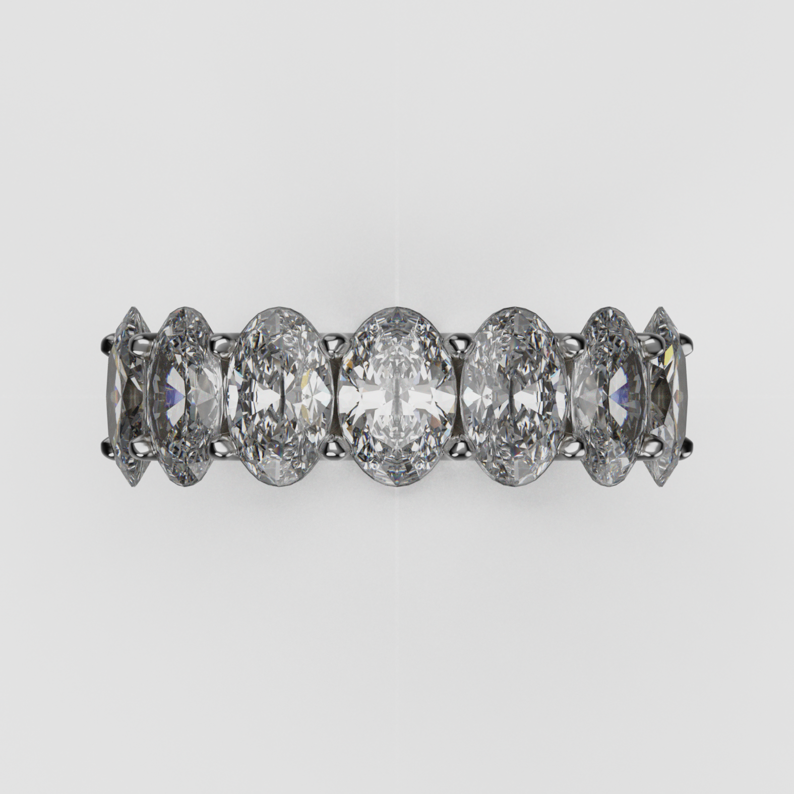 14K Gold Oval Laboratory-Diamond Full Eternity Band (Shared-Prong)