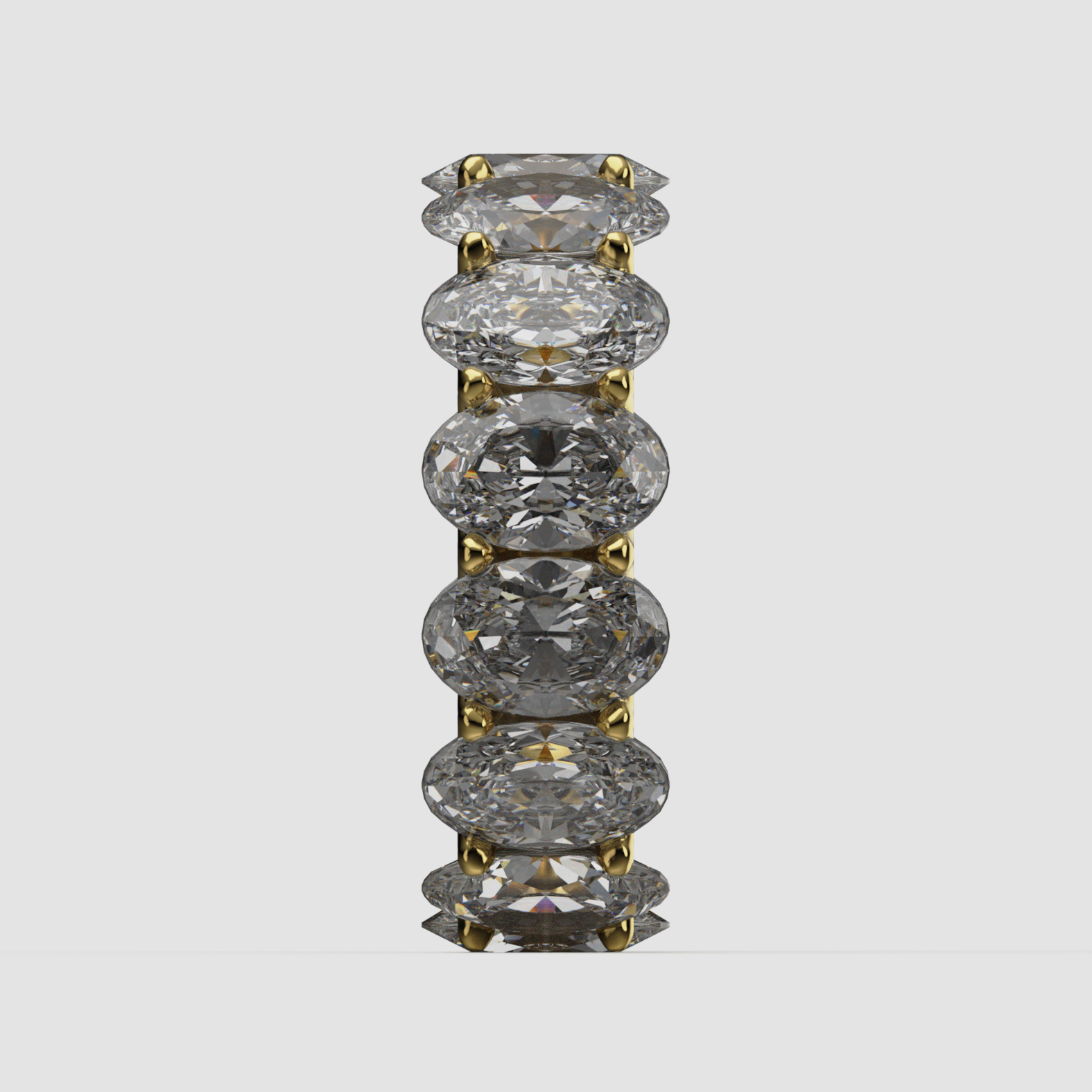 14K Gold Oval Laboratory-Diamond Full Eternity Band (Shared-Prong)