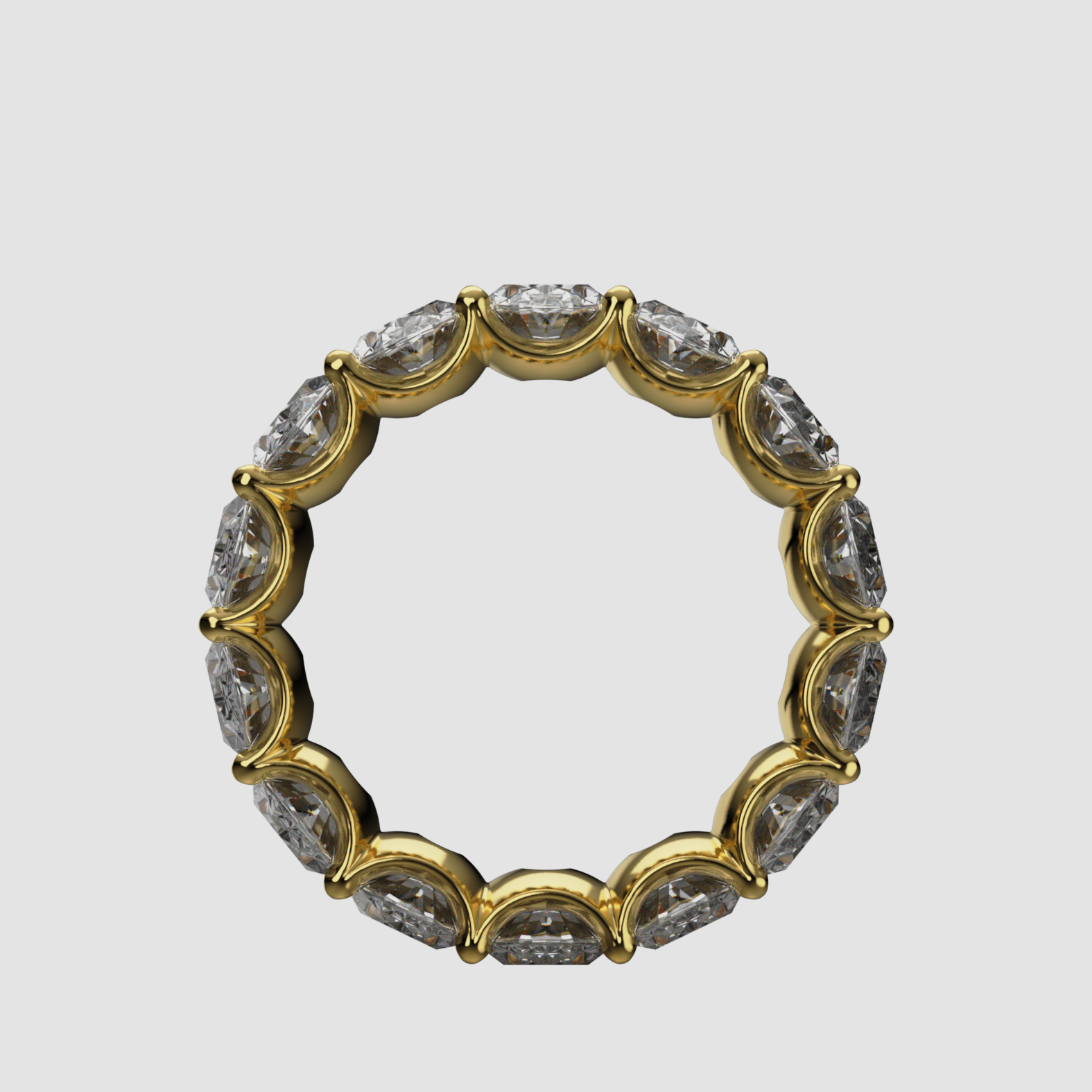 14K Gold Oval Laboratory-Diamond Full Eternity Band (Shared-Prong)