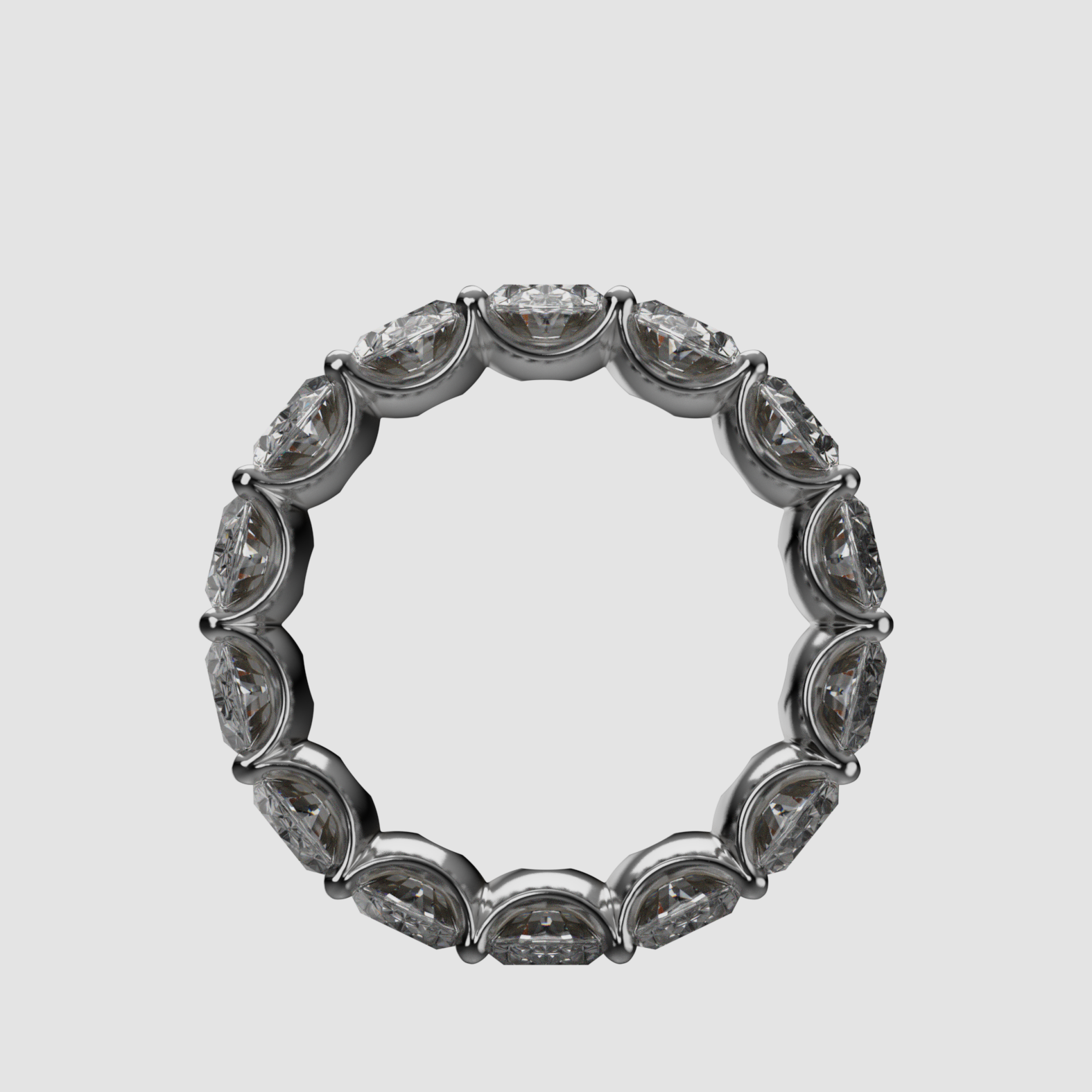 14K Gold Oval Laboratory-Diamond Full Eternity Band (Shared-Prong)