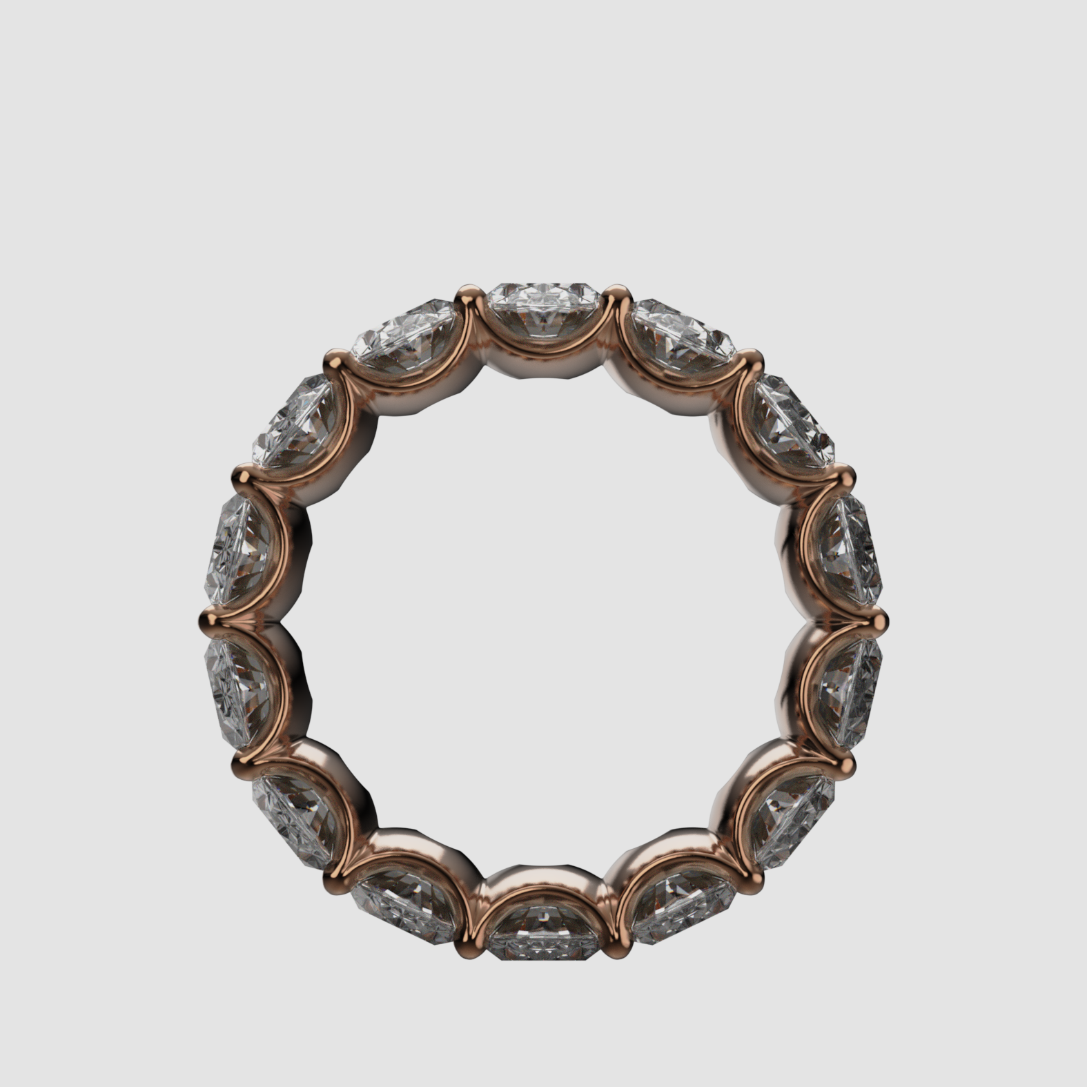 14K Gold Oval Laboratory-Diamond Full Eternity Band (Shared-Prong)