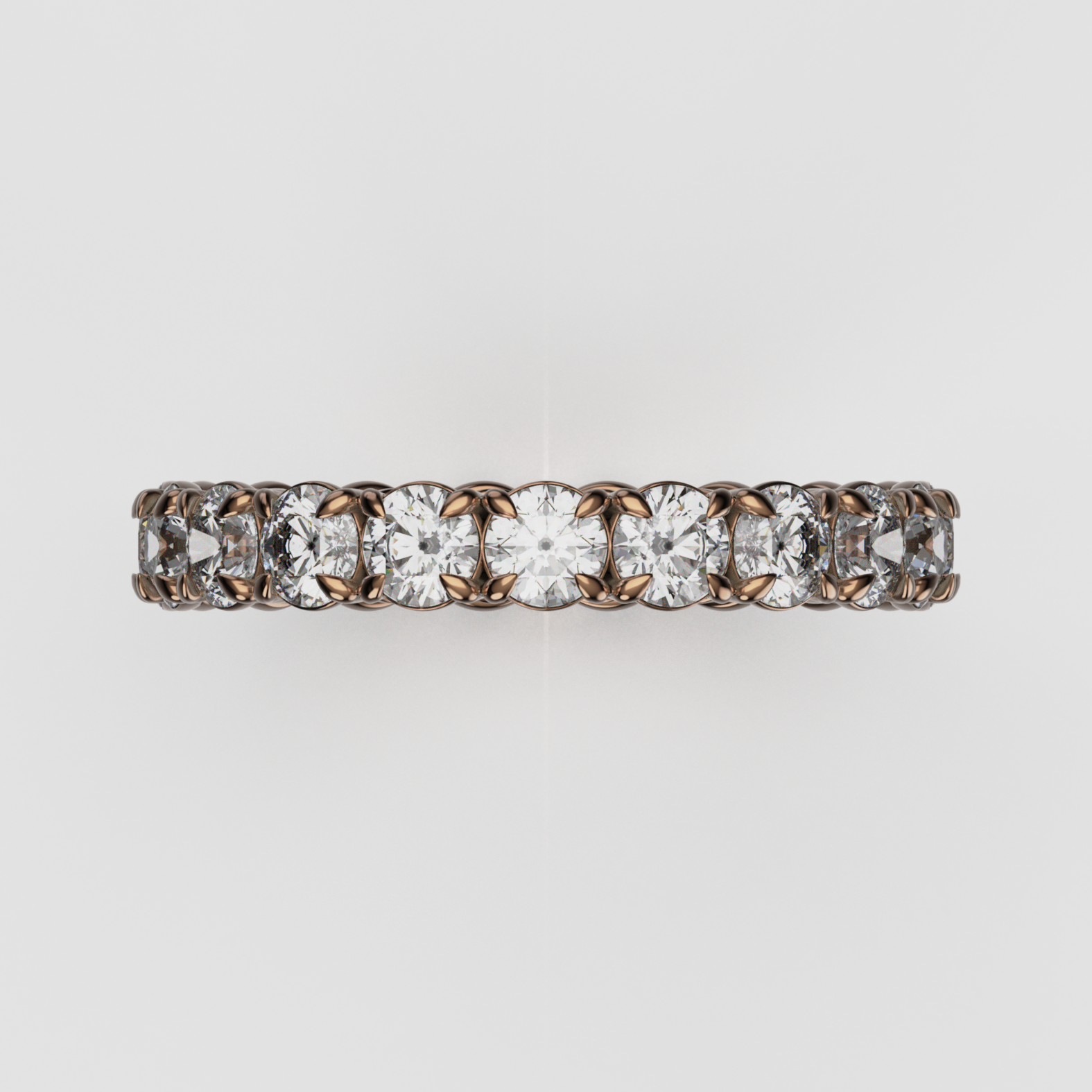 14K Gold Round Laboratory-Diamond Full Eternity Band (Four-Prong)