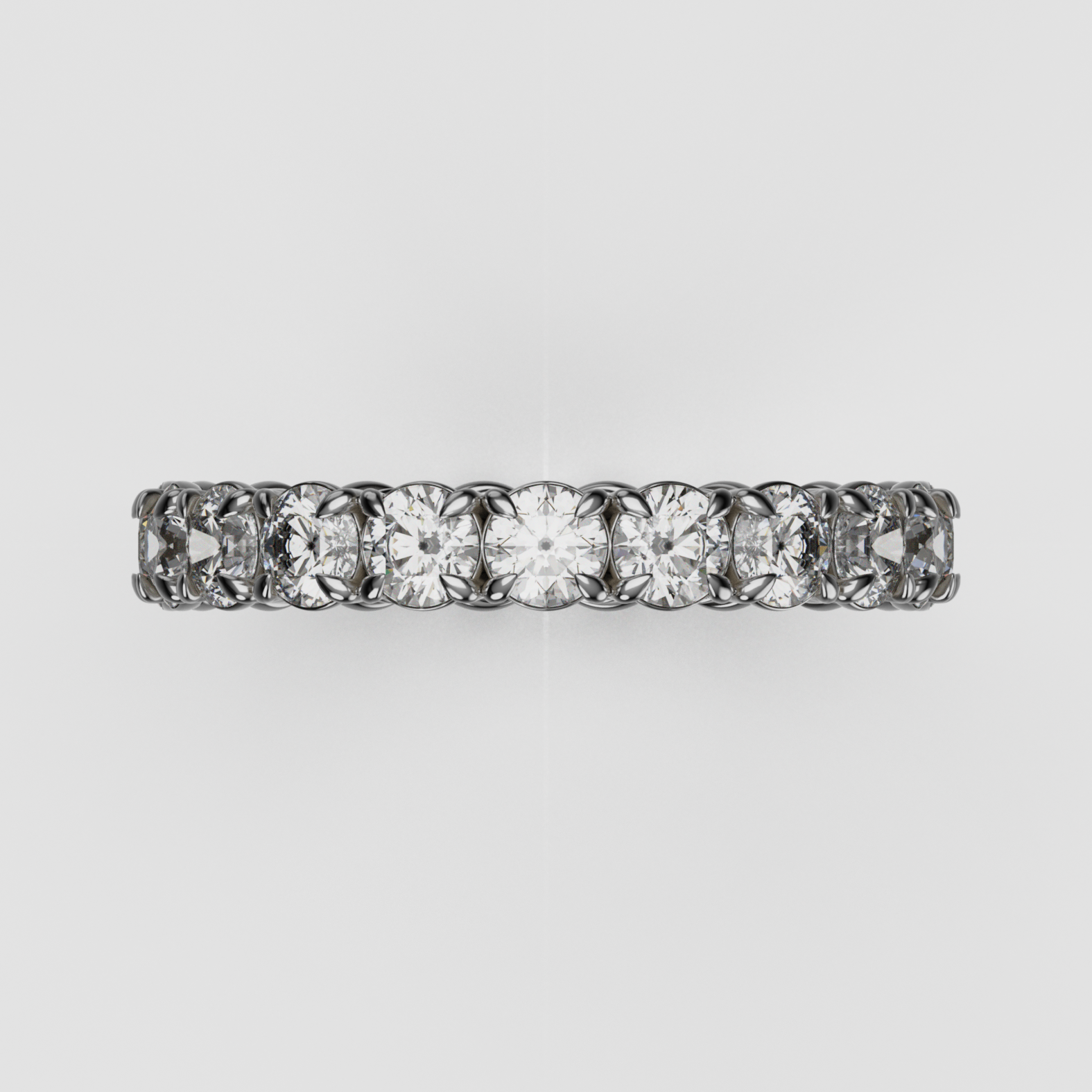 14K Gold Round Laboratory-Diamond Full Eternity Band (Four-Prong)