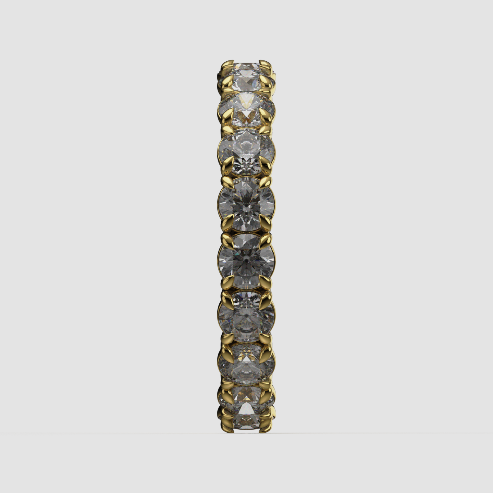 14K Gold Round Laboratory-Diamond Full Eternity Band (Four-Prong)