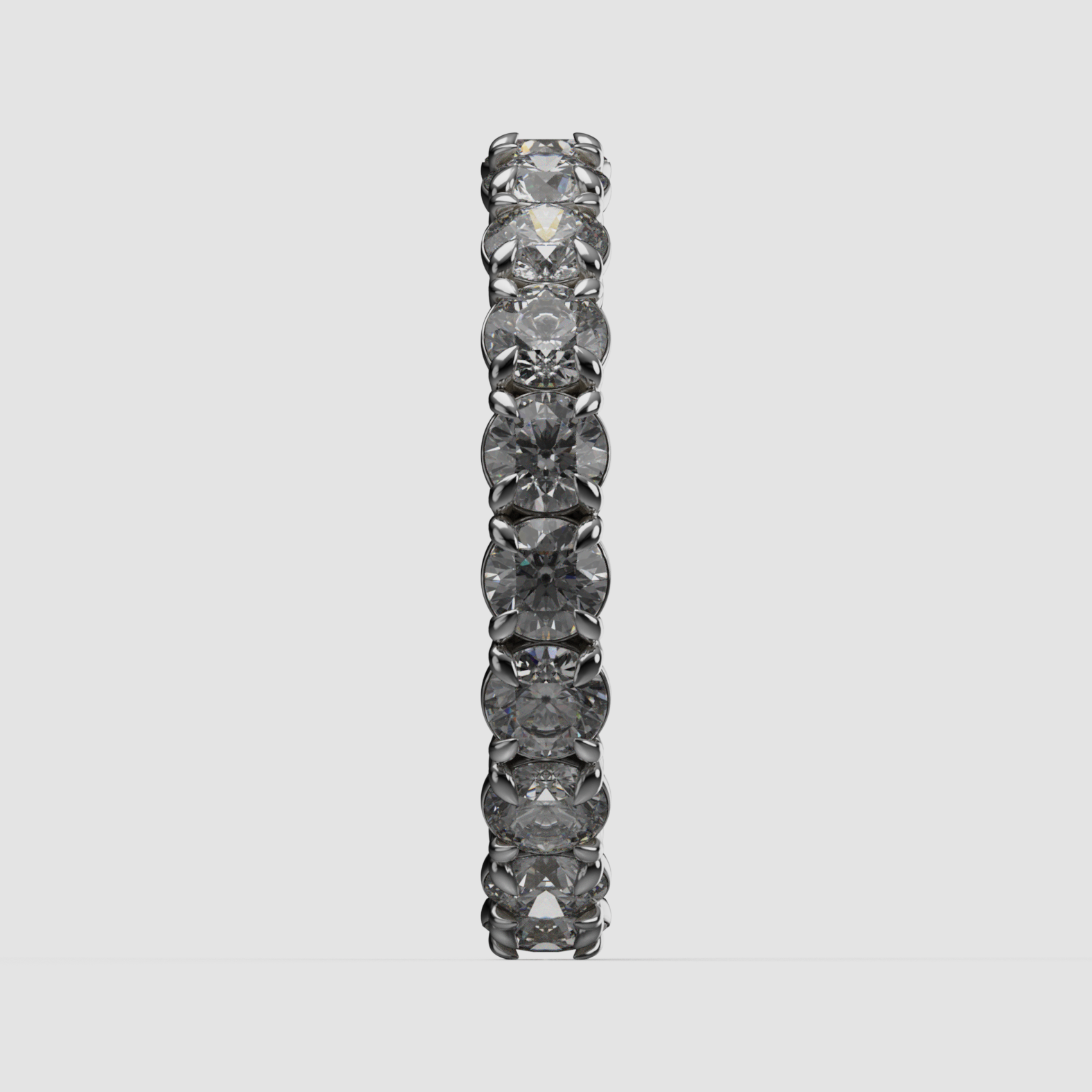 14K Gold Round Laboratory-Diamond Full Eternity Band (Four-Prong)