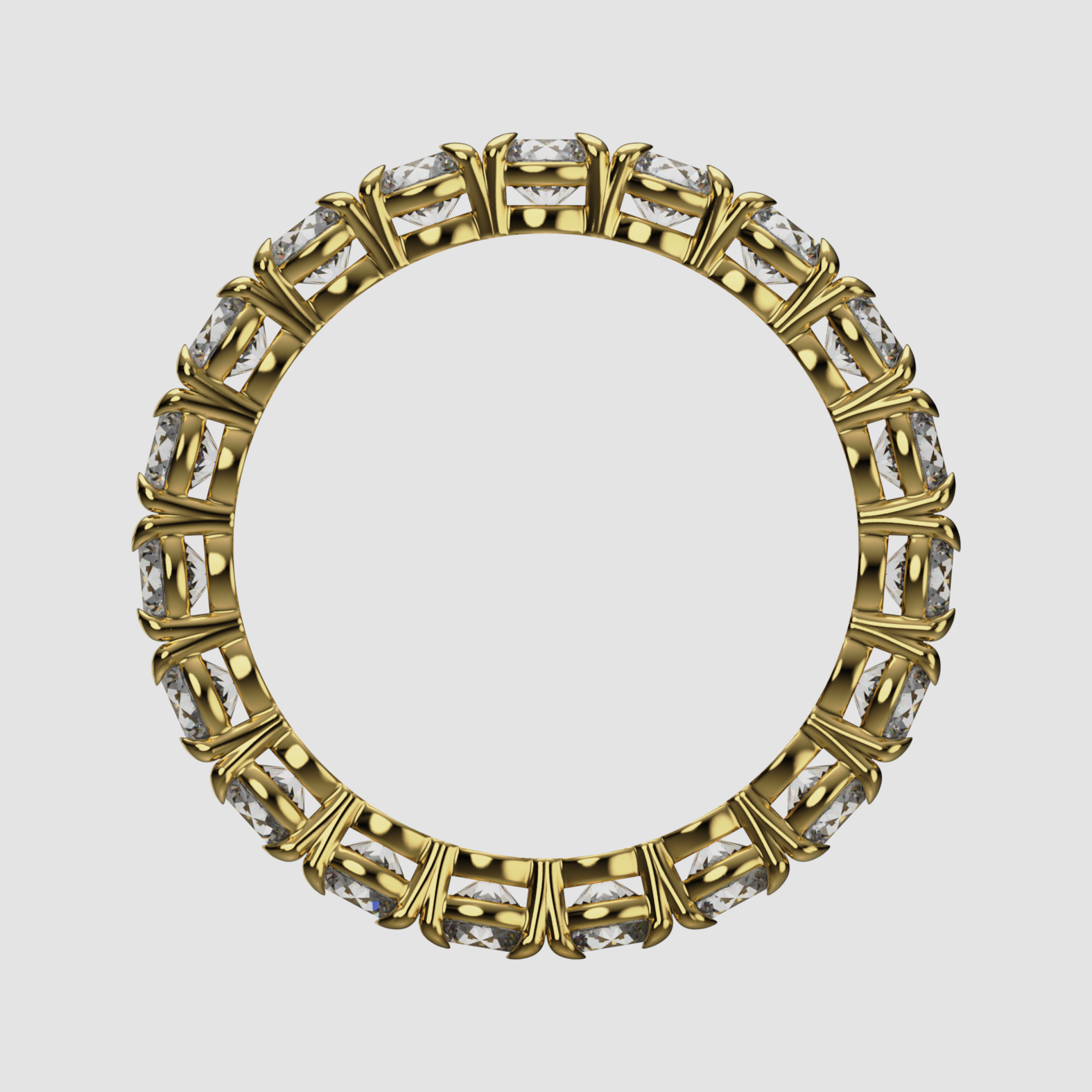 14K Gold Round Laboratory-Diamond Full Eternity Band (Four-Prong)