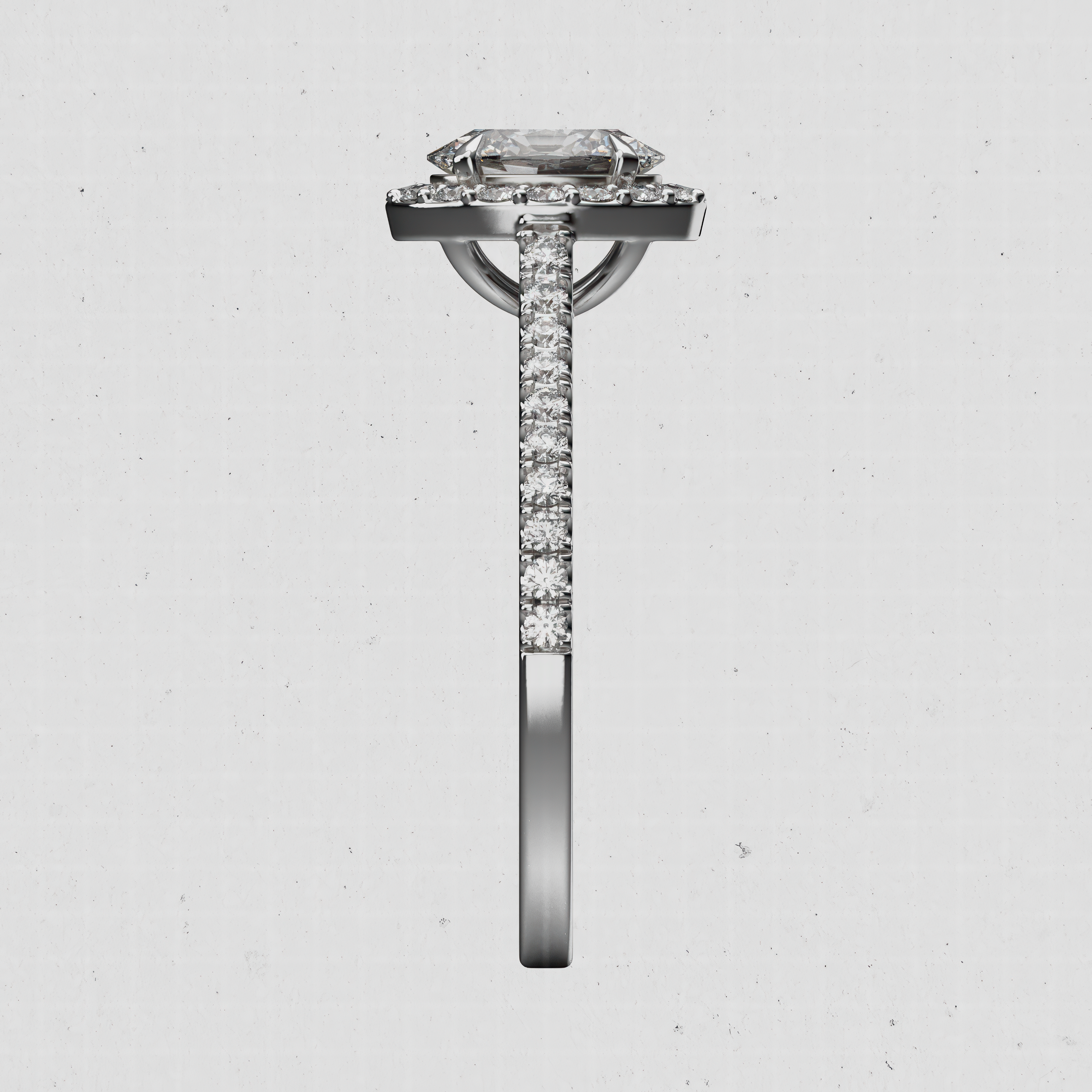 14K Gold Oval Lab-Diamond Halo Engagement Ring