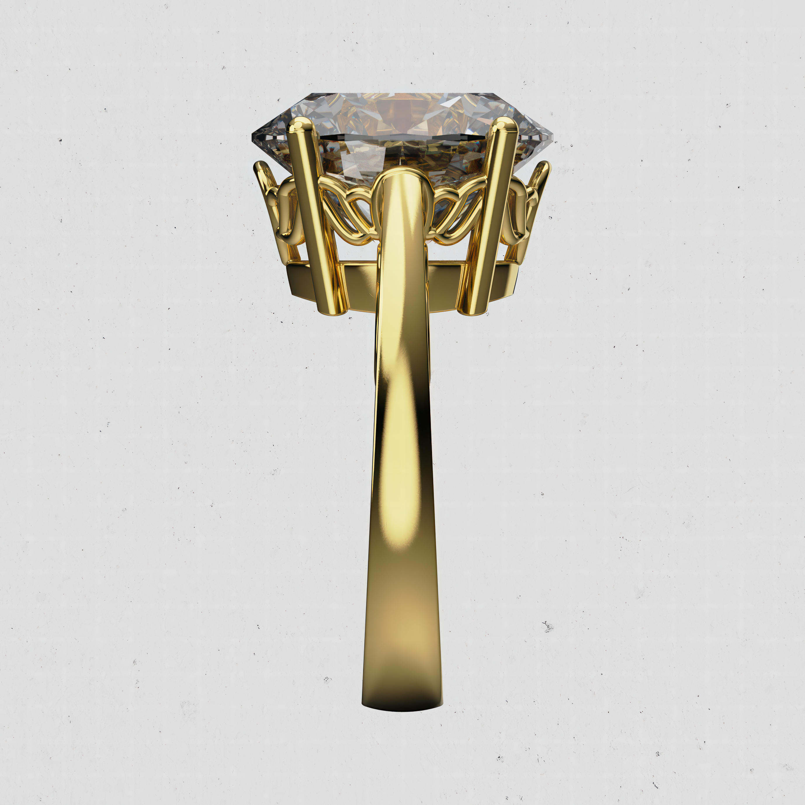 14K Gold Oval Solitaire Laboratory-Diamond Engagement Ring