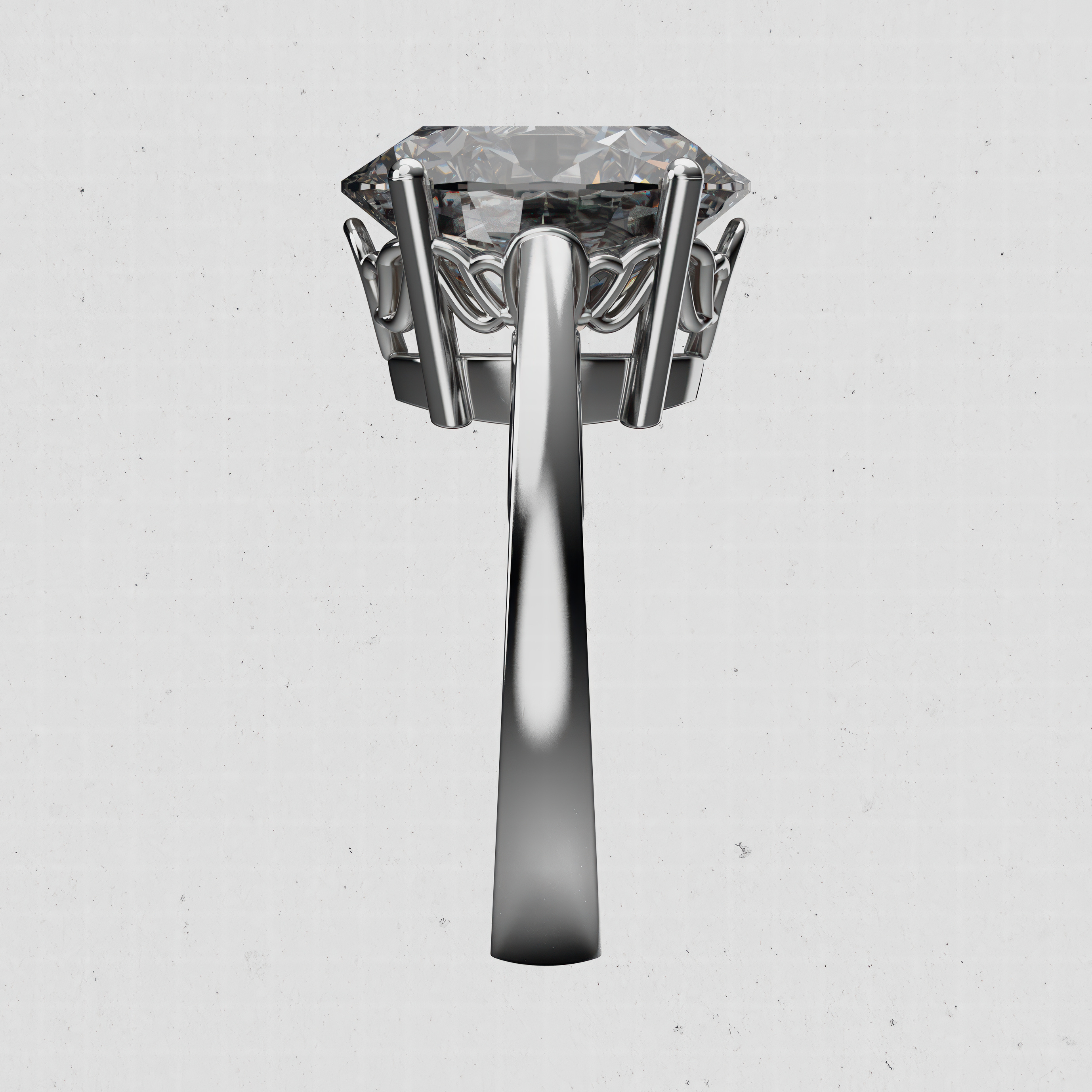 14K Gold Oval Solitaire Laboratory-Diamond Engagement Ring