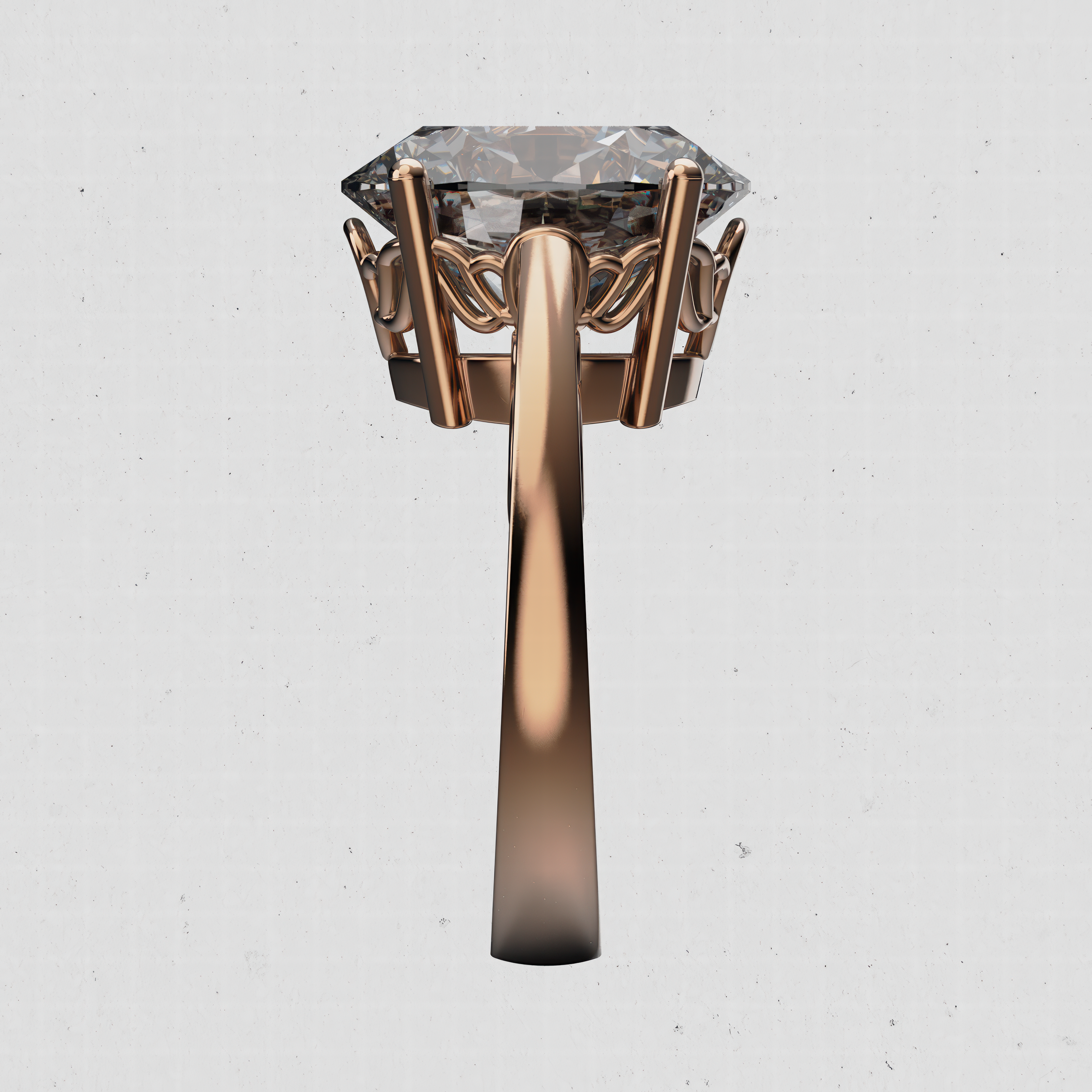 14K Gold Oval Solitaire Laboratory-Diamond Engagement Ring