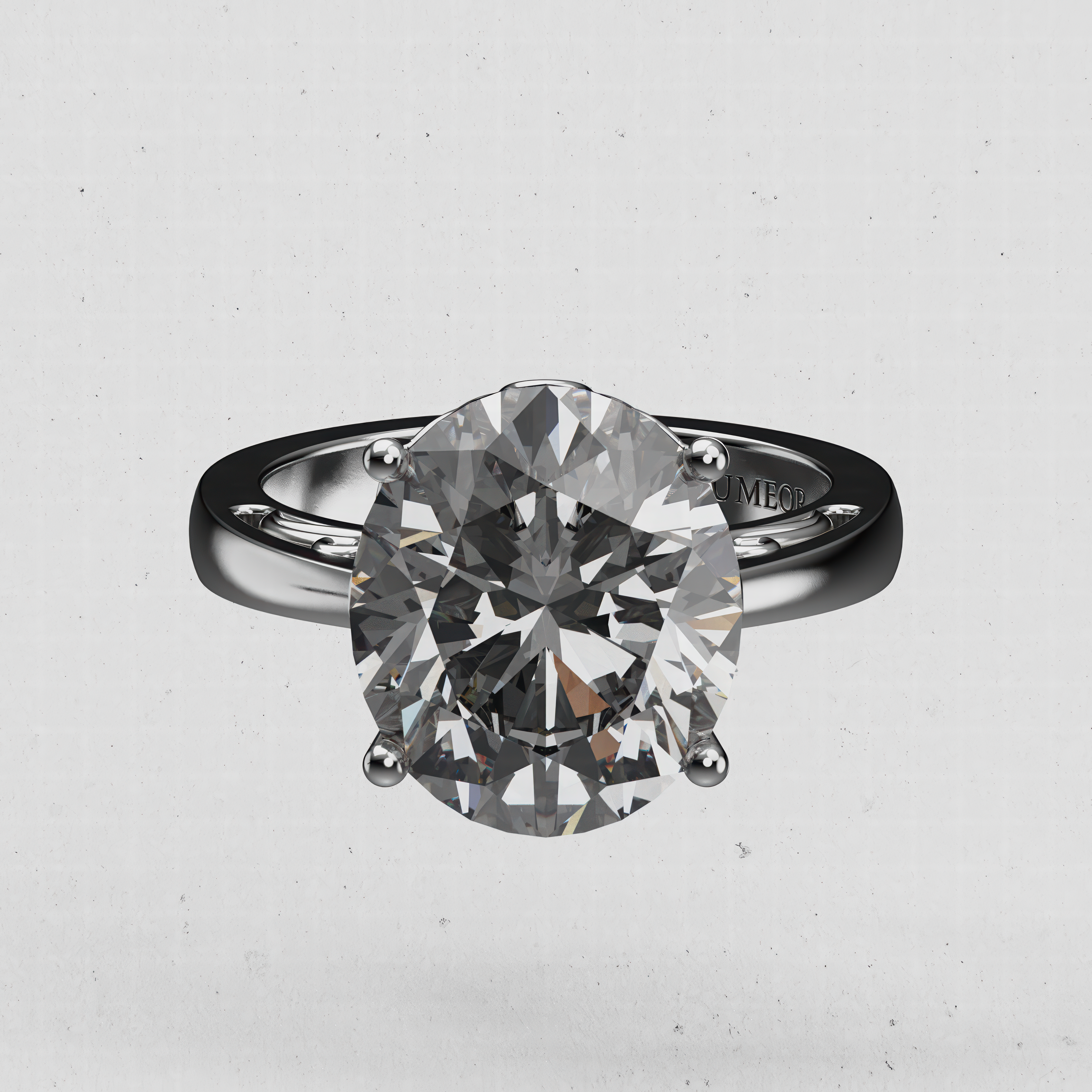 14K Gold Oval Solitaire Laboratory-Diamond Engagement Ring