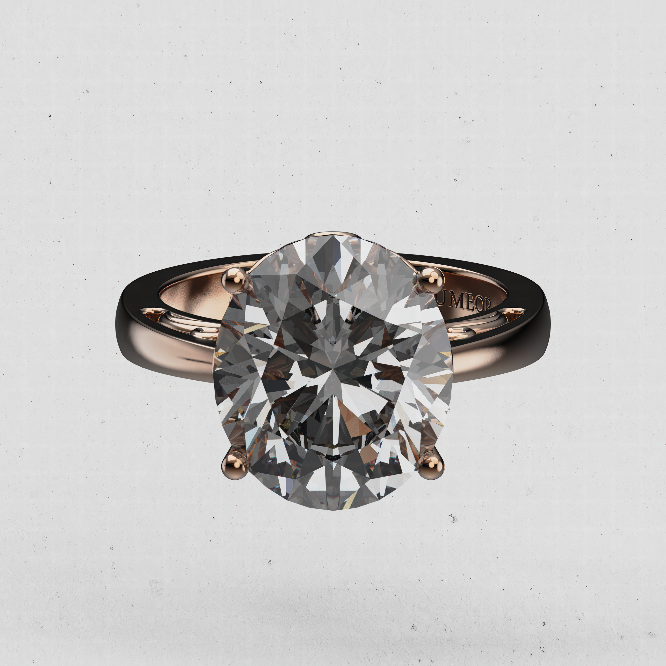 14K Gold Oval Solitaire Laboratory-Diamond Engagement Ring