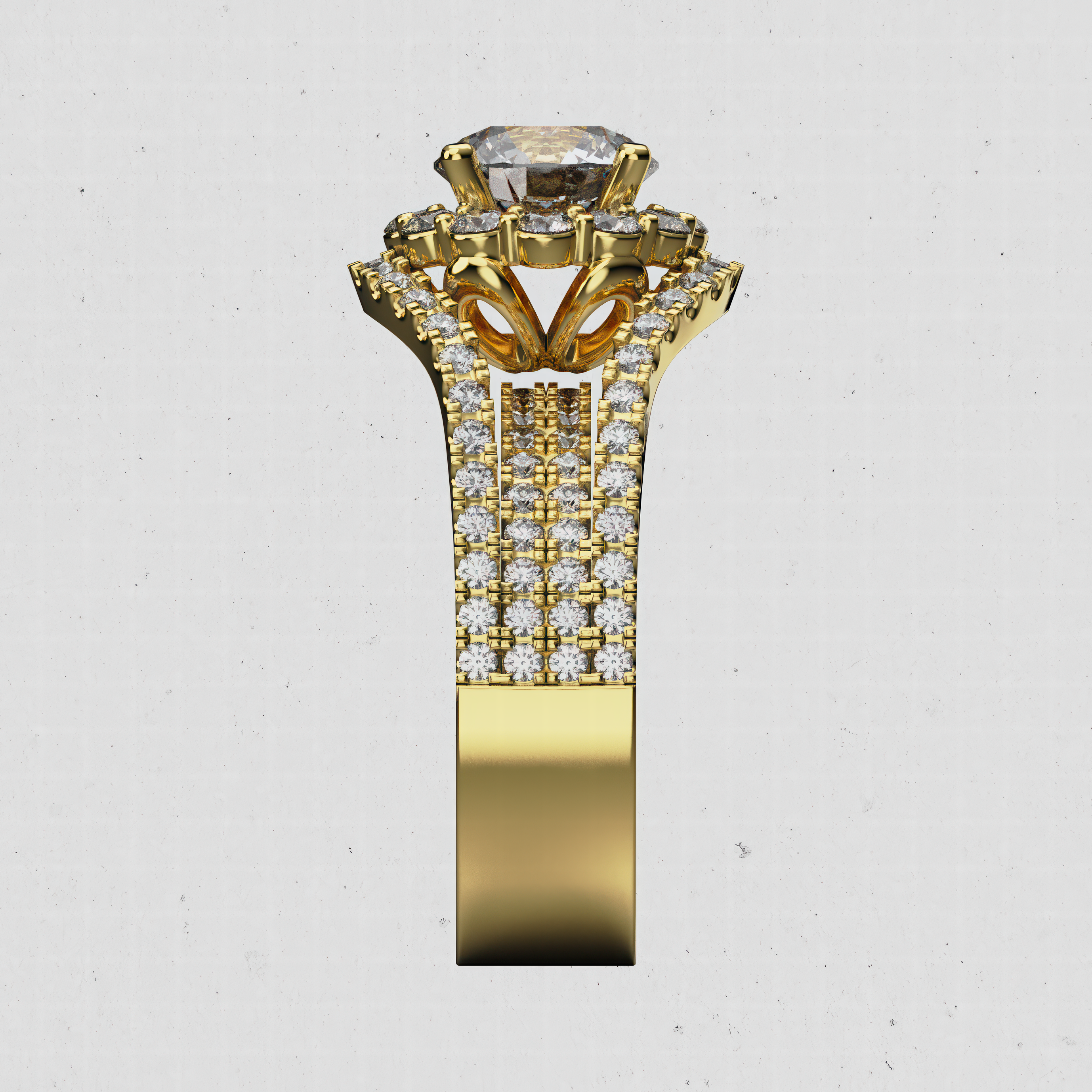 14K Gold Oval Halo Laboratory Diamond Engagement Ring