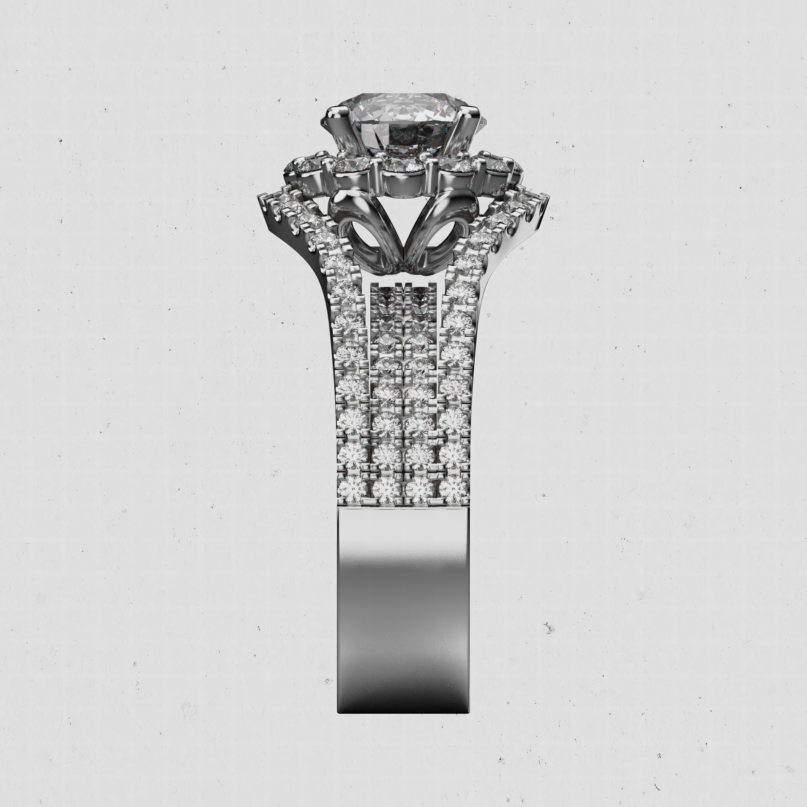 14K Gold Oval Halo Laboratory Diamond Engagement Ring