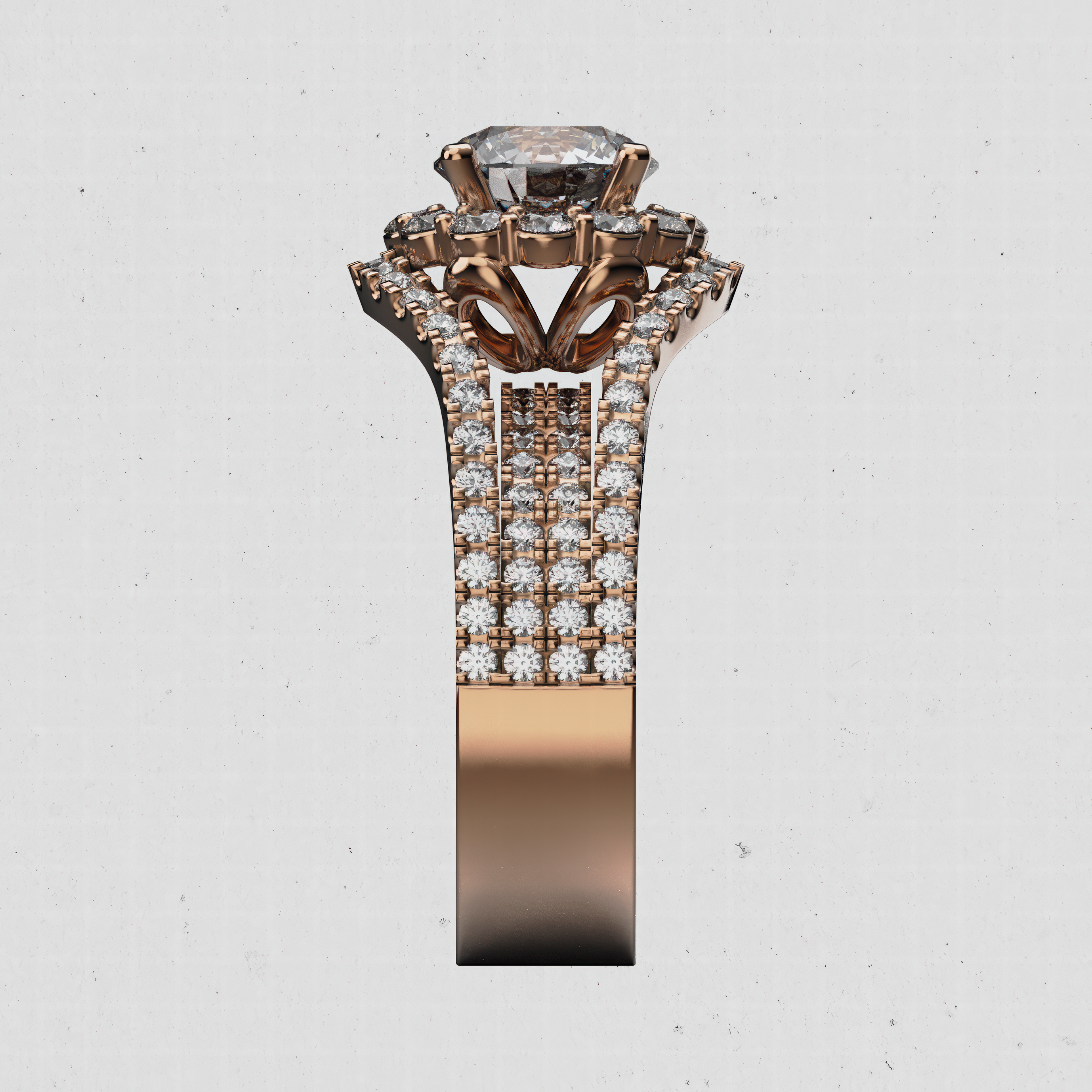 14K Gold Oval Halo Laboratory Diamond Engagement Ring