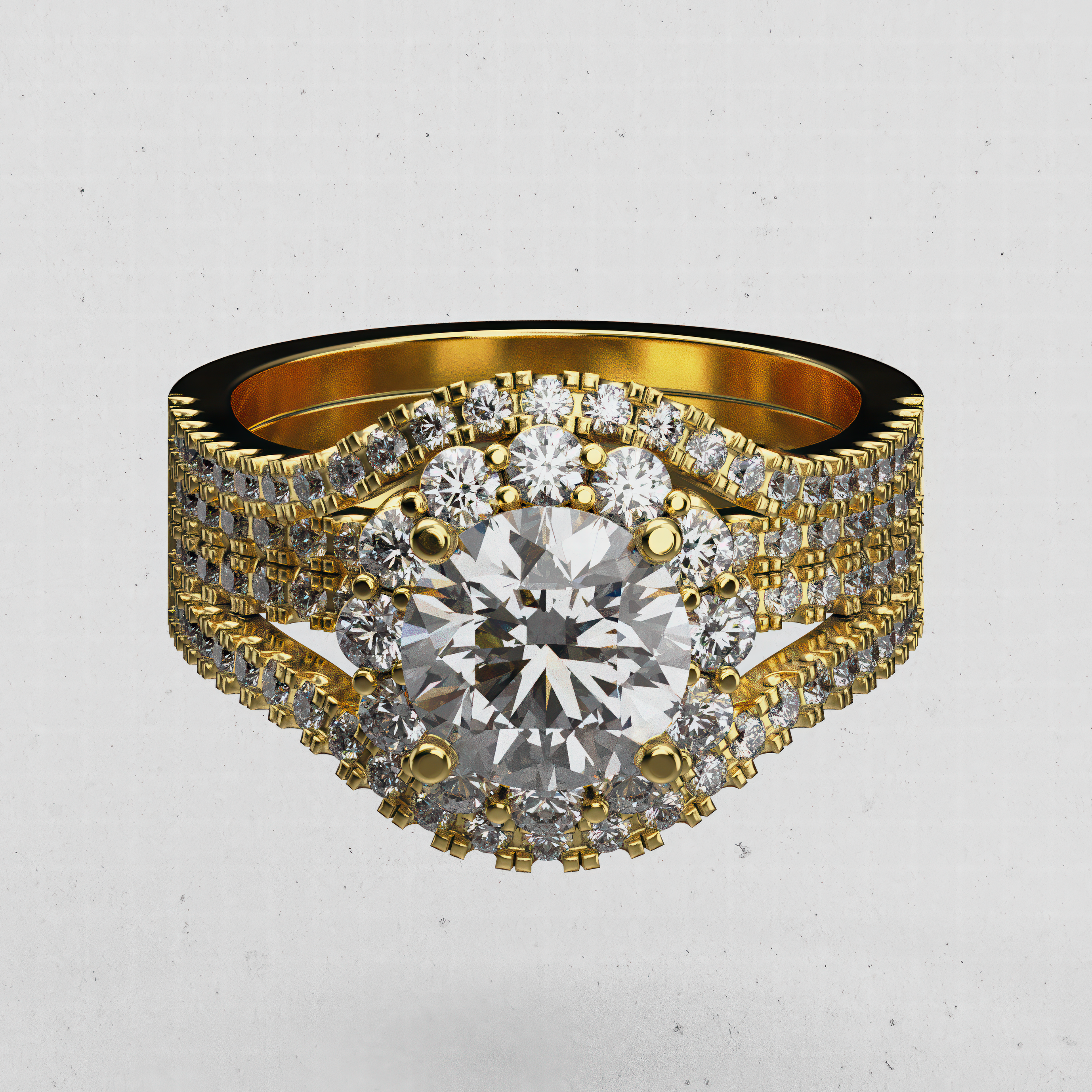 14K Gold Oval Halo Laboratory Diamond Engagement Ring