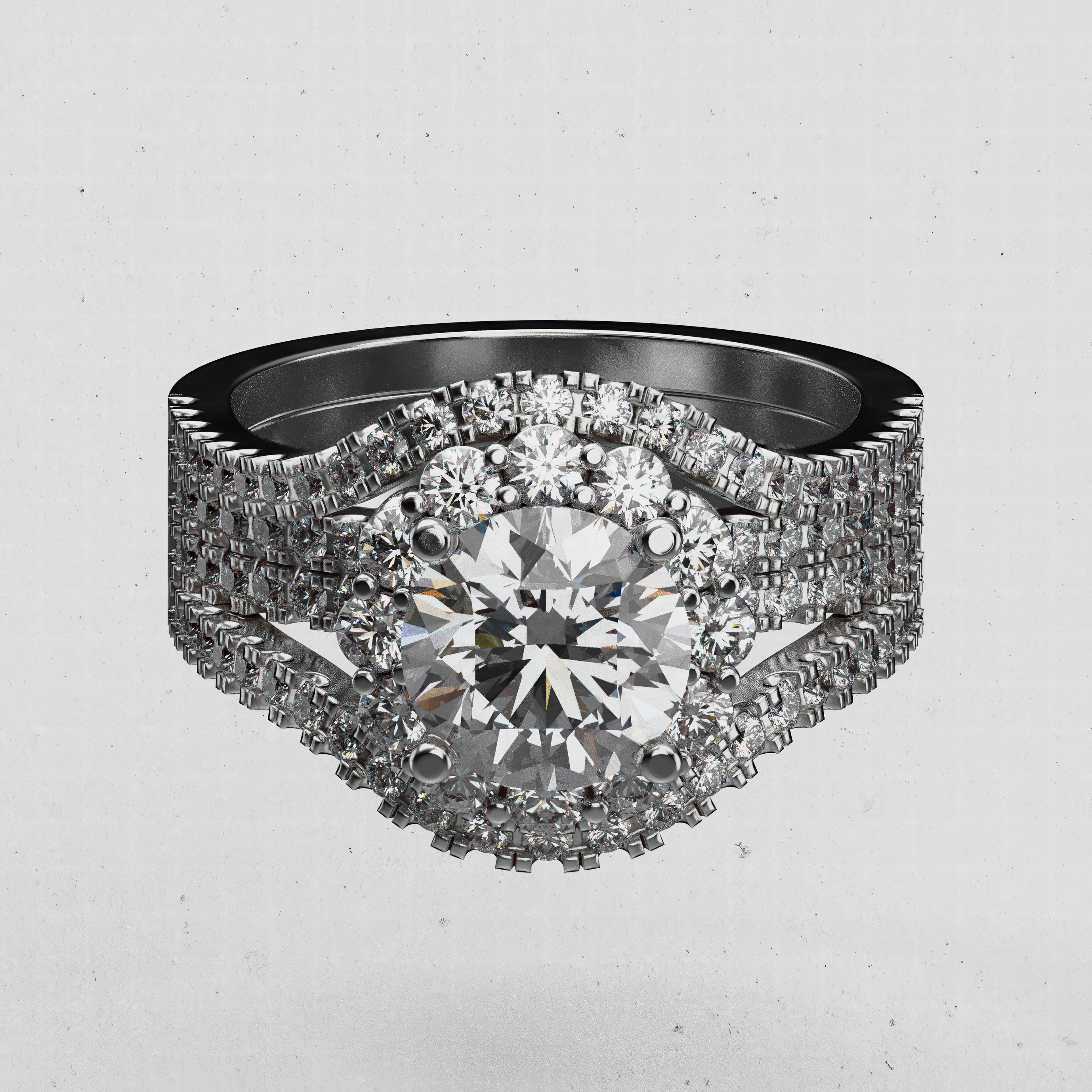 14K Gold Oval Halo Laboratory Diamond Engagement Ring