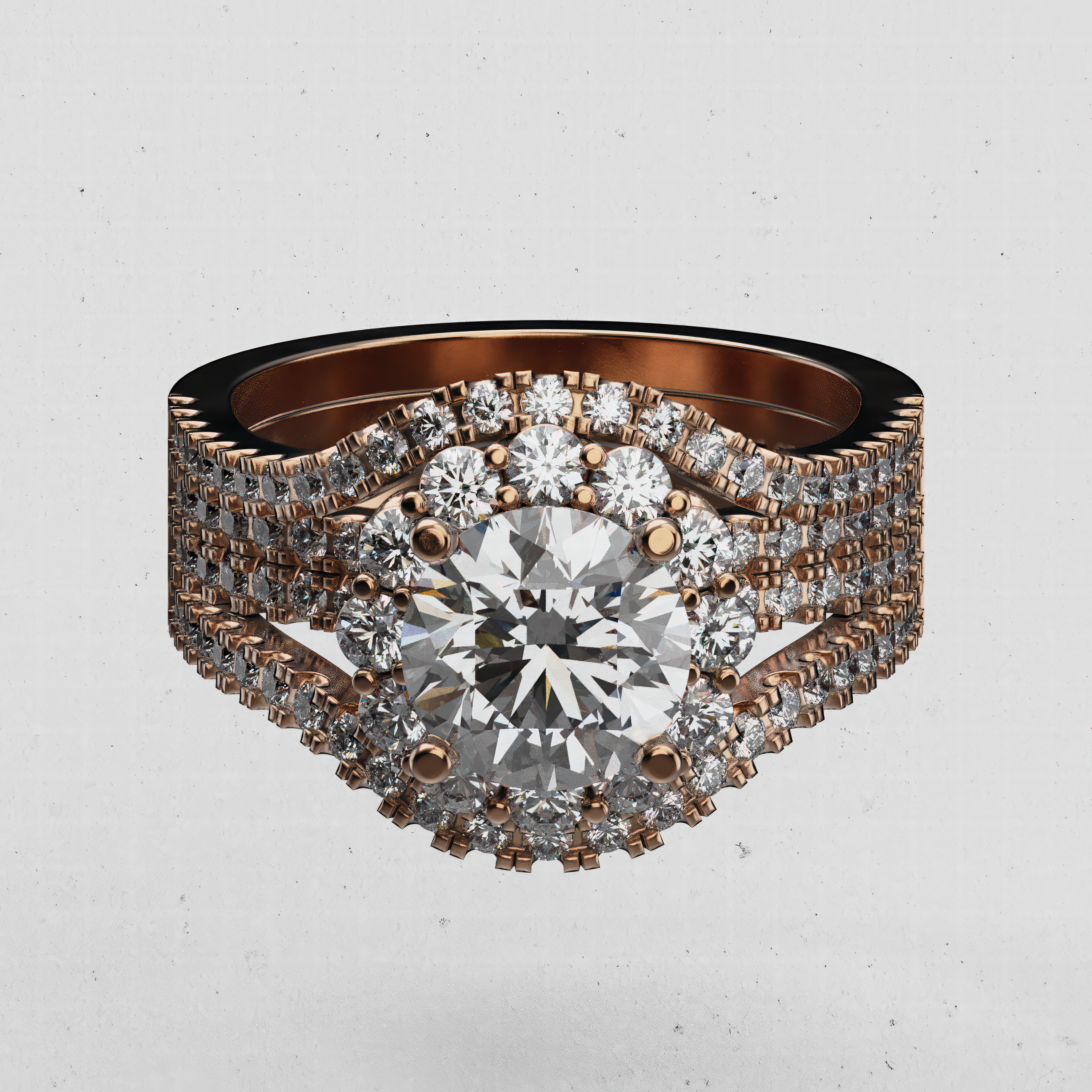 14K Gold Oval Halo Laboratory Diamond Engagement Ring