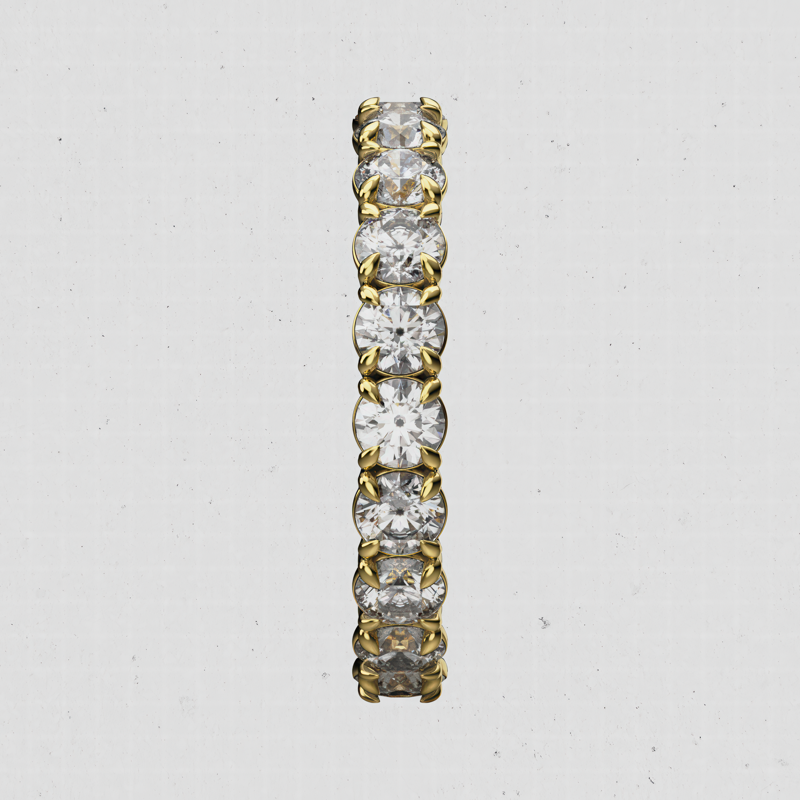 14K Gold Round Laboratory-Diamond Full Eternity Band (Four-Prong)
