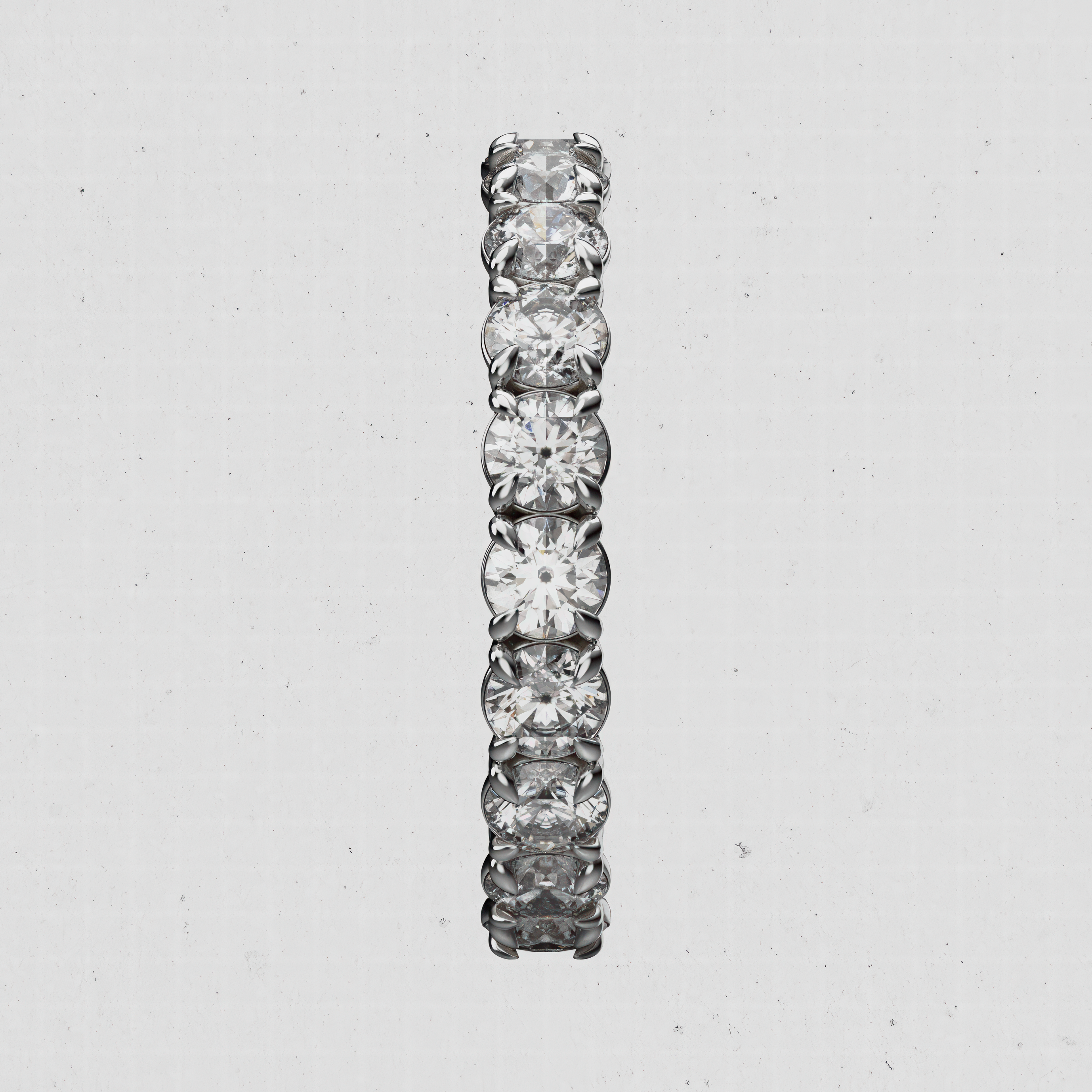14K Gold Round Laboratory-Diamond Full Eternity Band (Four-Prong)