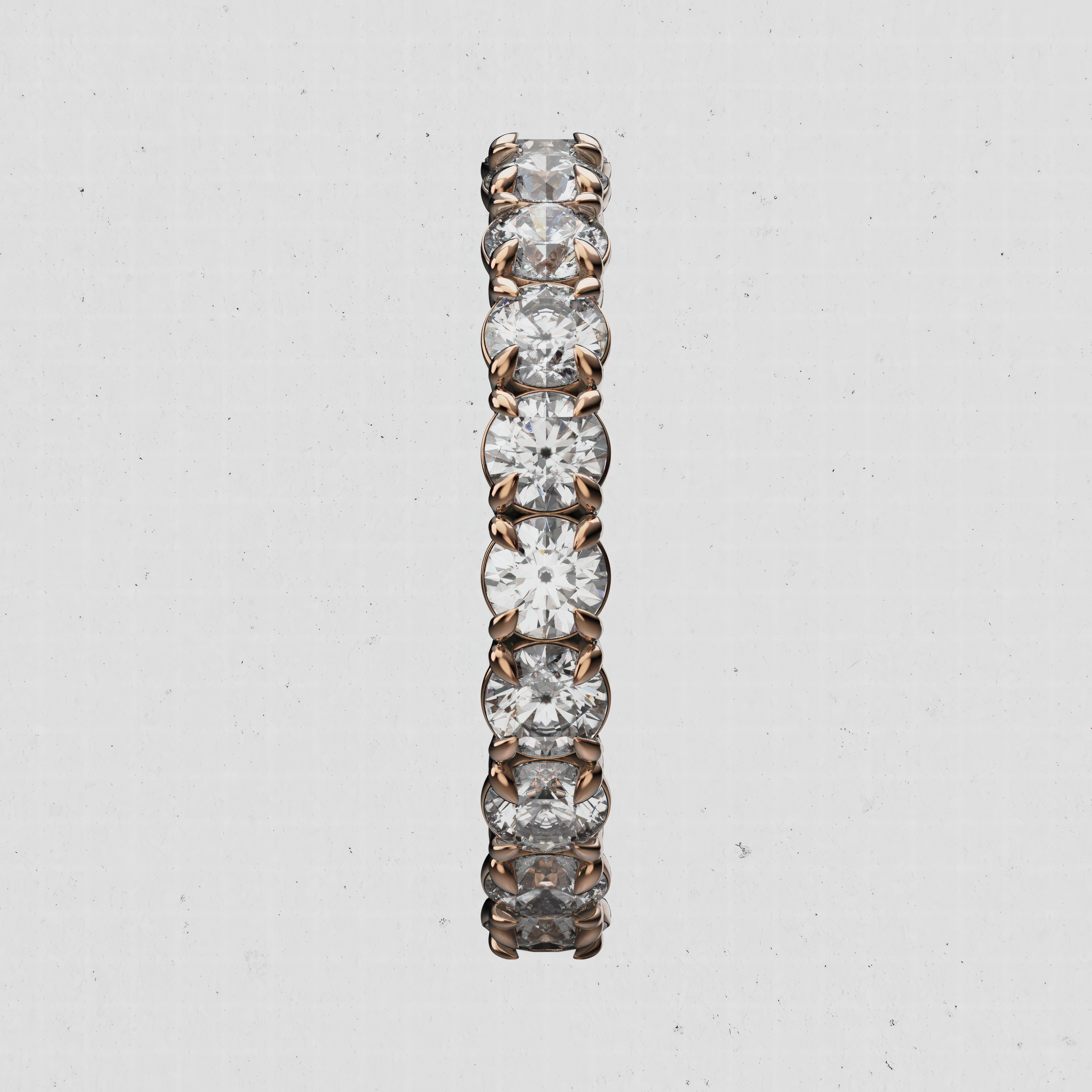 14K Gold Round Laboratory-Diamond Full Eternity Band (Four-Prong)