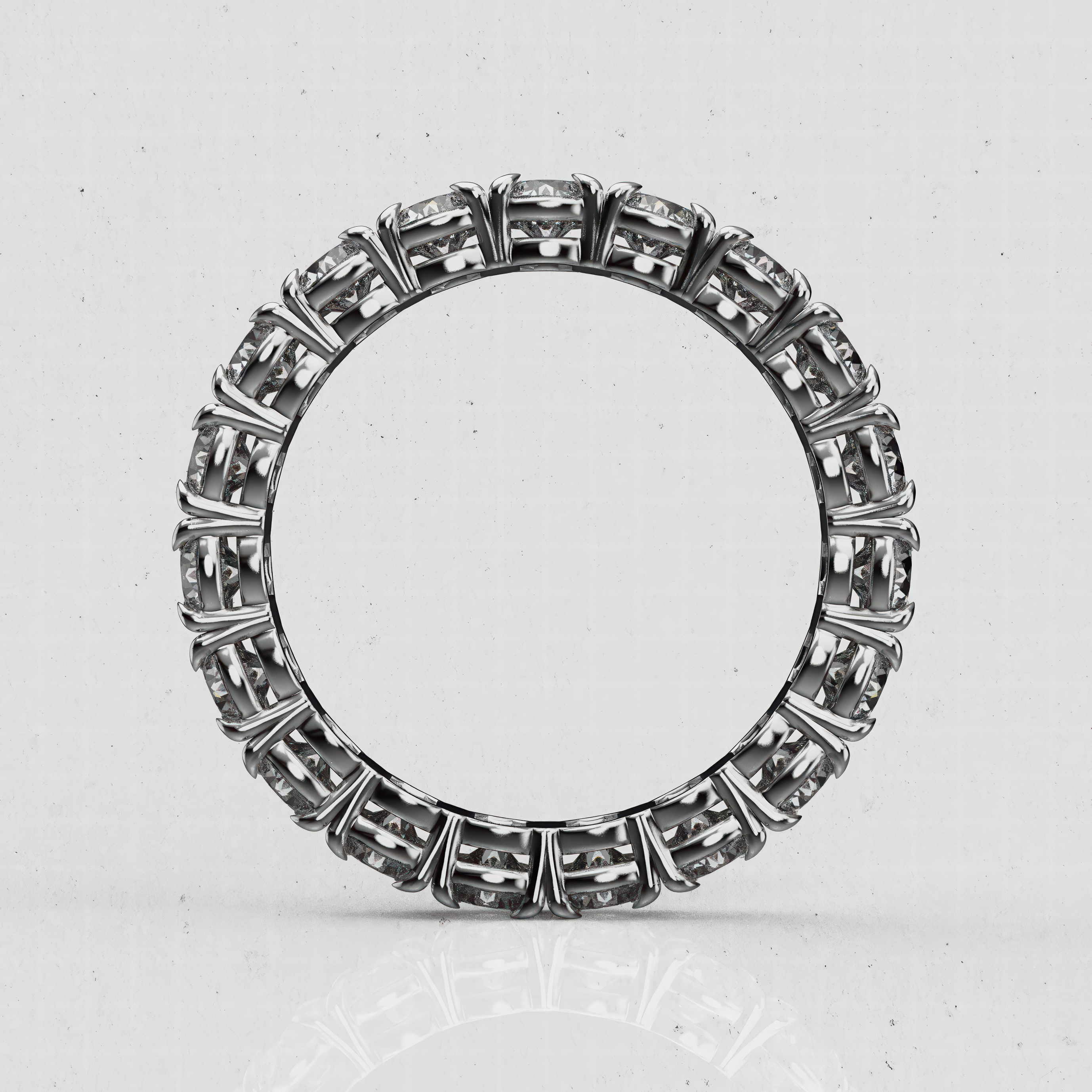 14K Gold Round Laboratory-Diamond Full Eternity Band (Four-Prong)