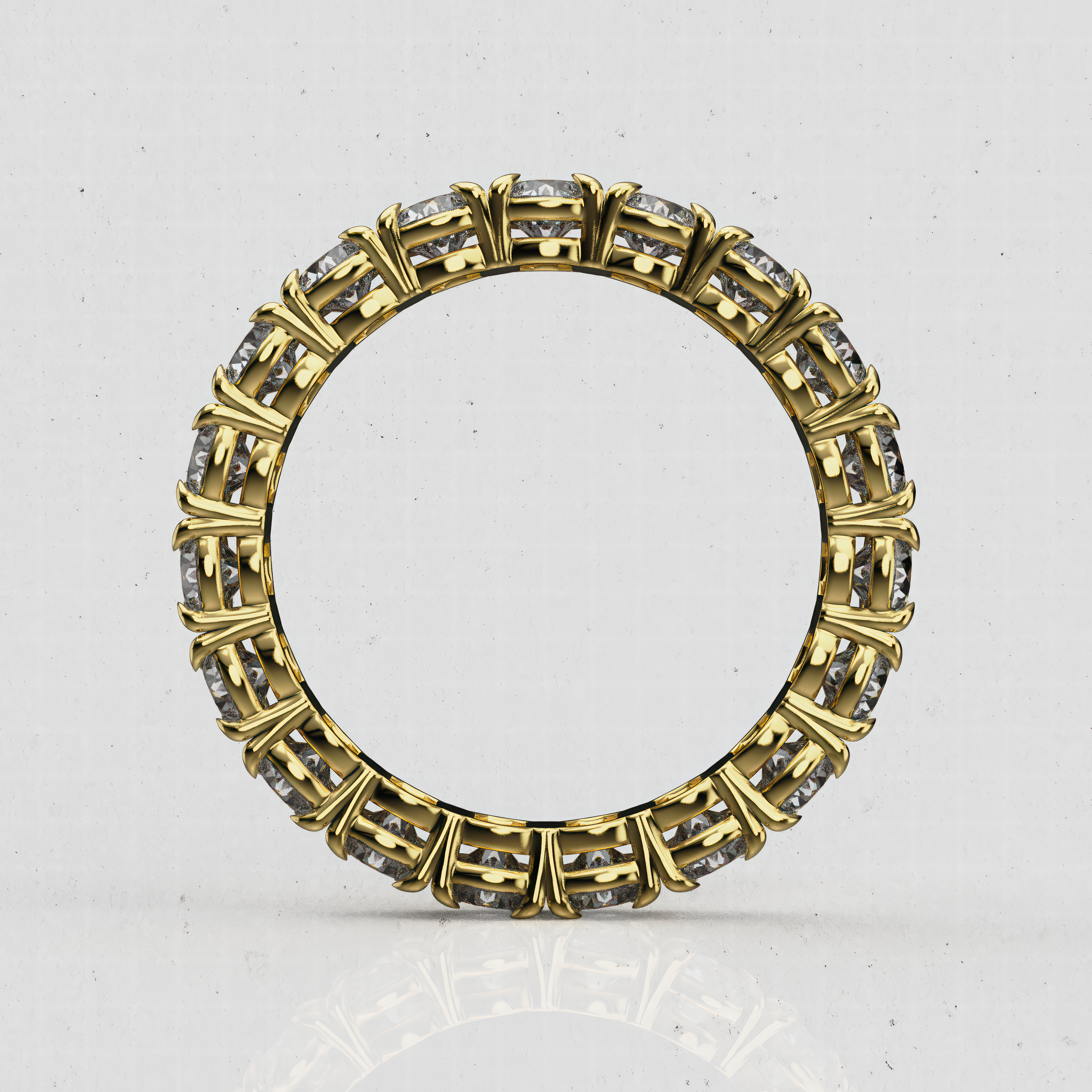 14K Gold Round Laboratory-Diamond Full Eternity Band (Four-Prong)