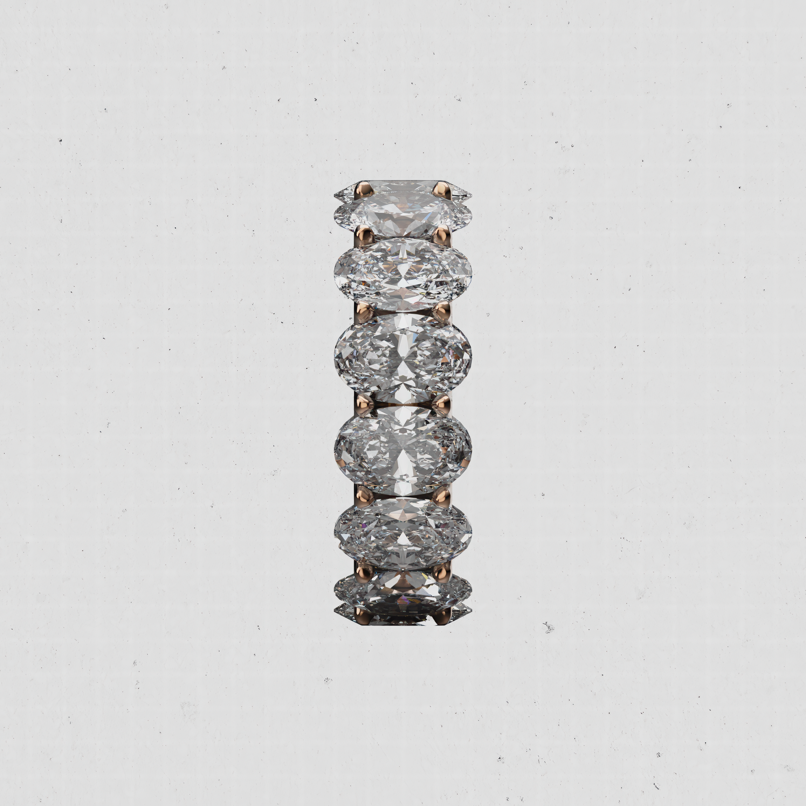 14K Gold Oval Laboratory-Diamond Full Eternity Band (Shared-Prong)