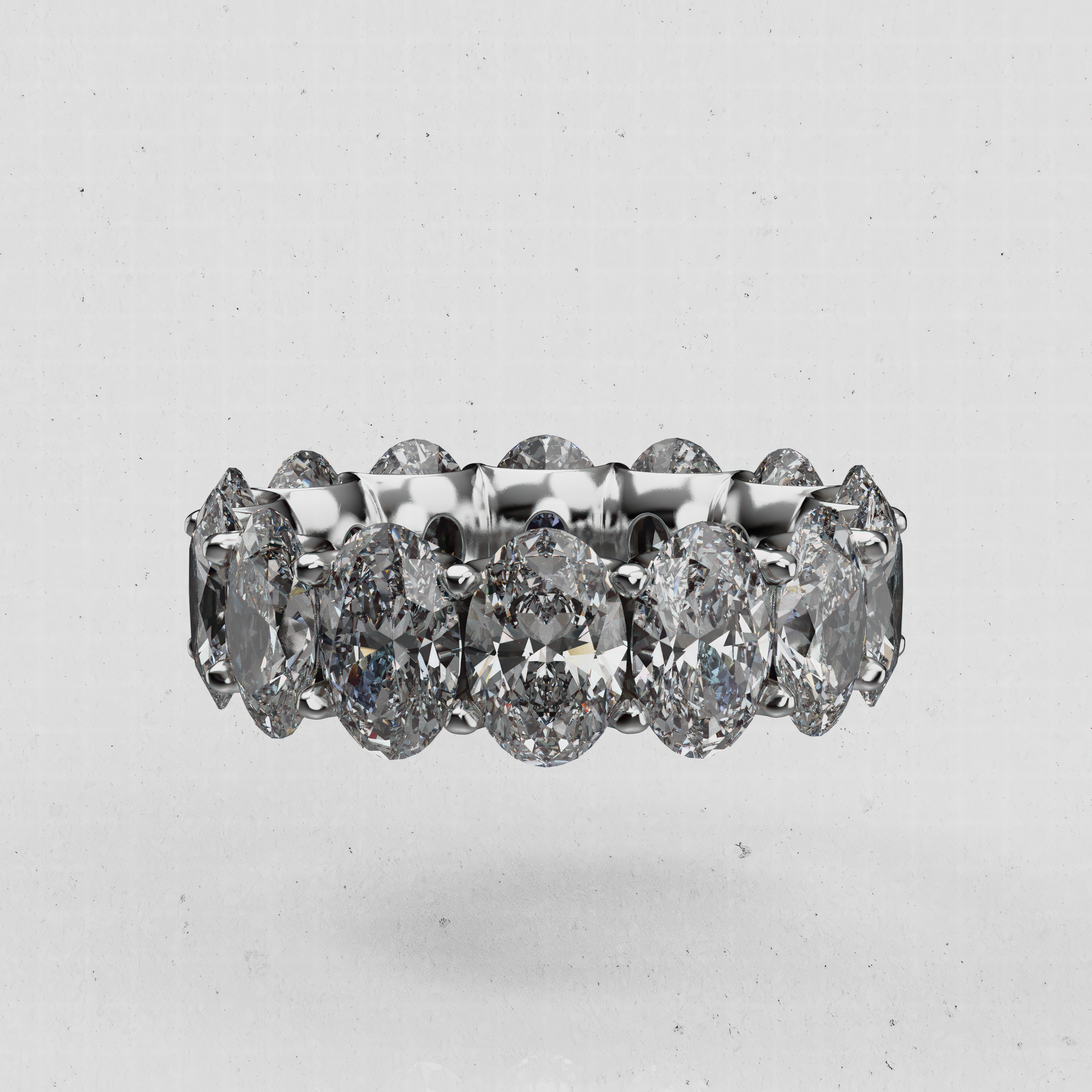 14K Gold Oval Laboratory-Diamond Full Eternity Band (Shared-Prong)