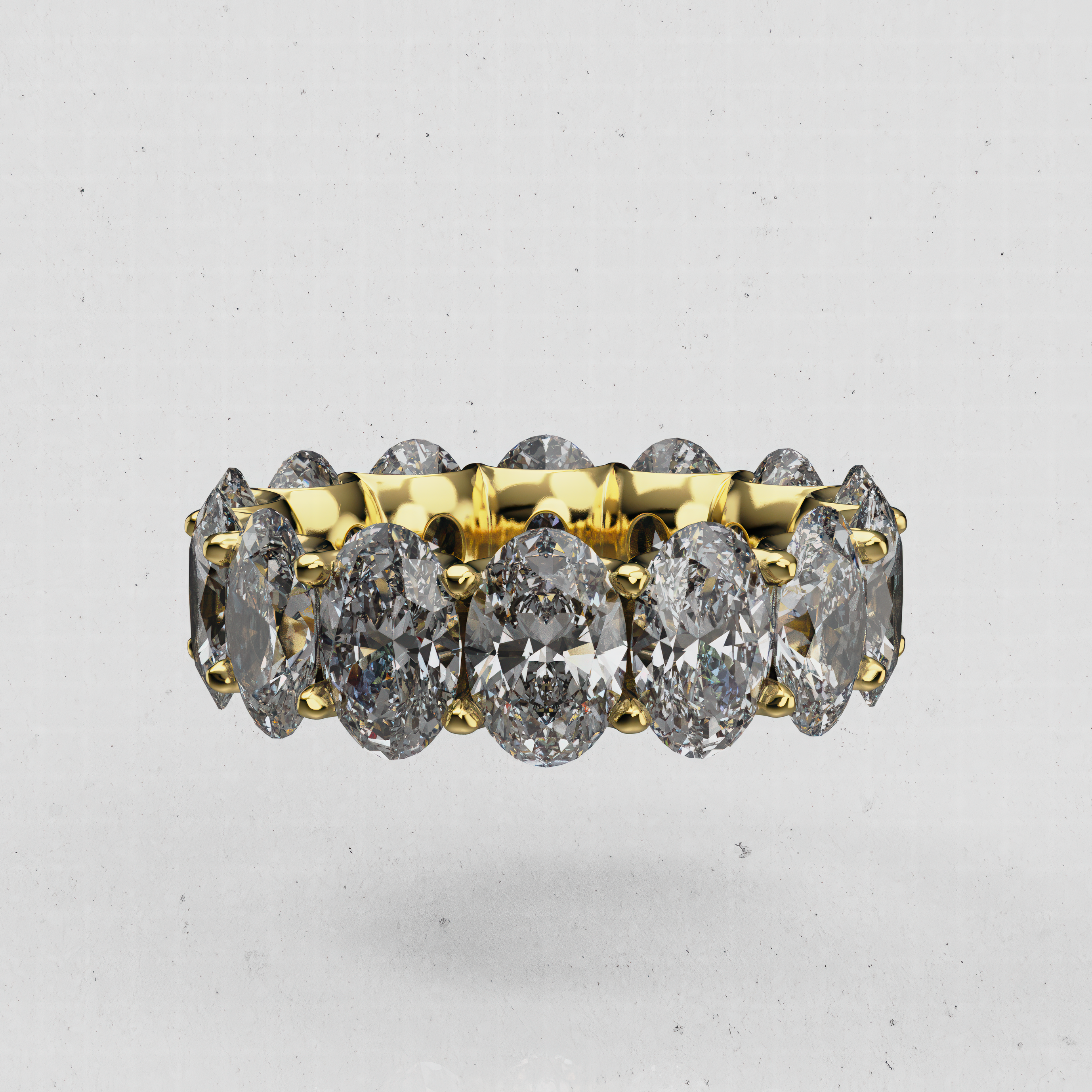 14K Gold Oval Laboratory-Diamond Full Eternity Band (Shared-Prong)