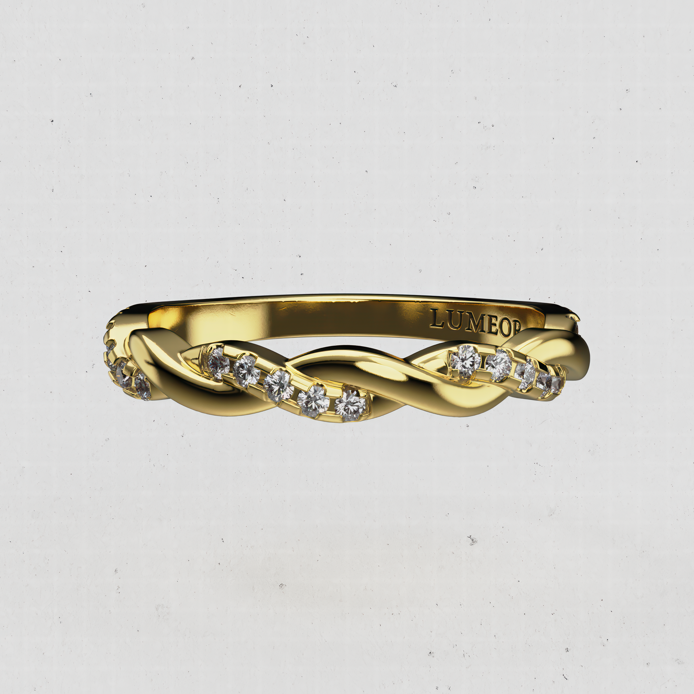 14K Gold Twisted Laboratory-Diamond Band