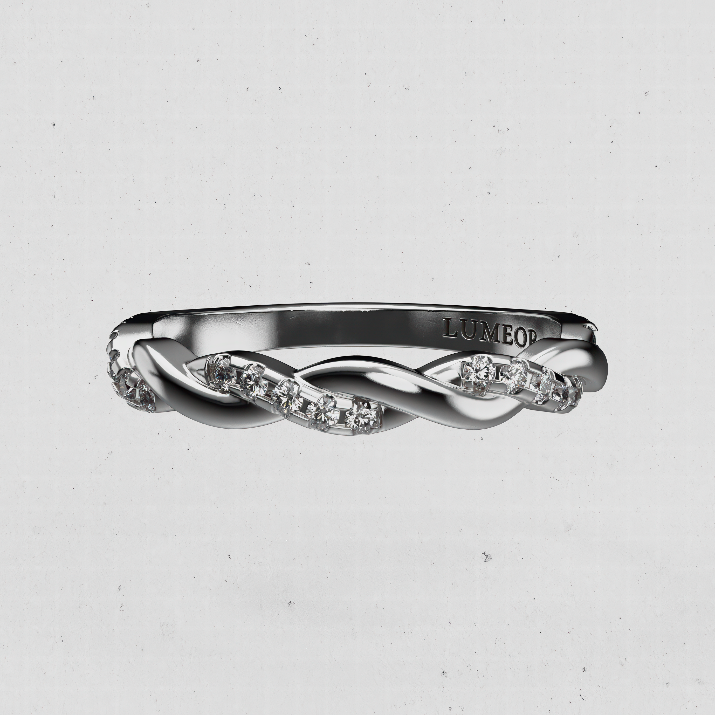 14K Gold Twisted Laboratory-Diamond Band