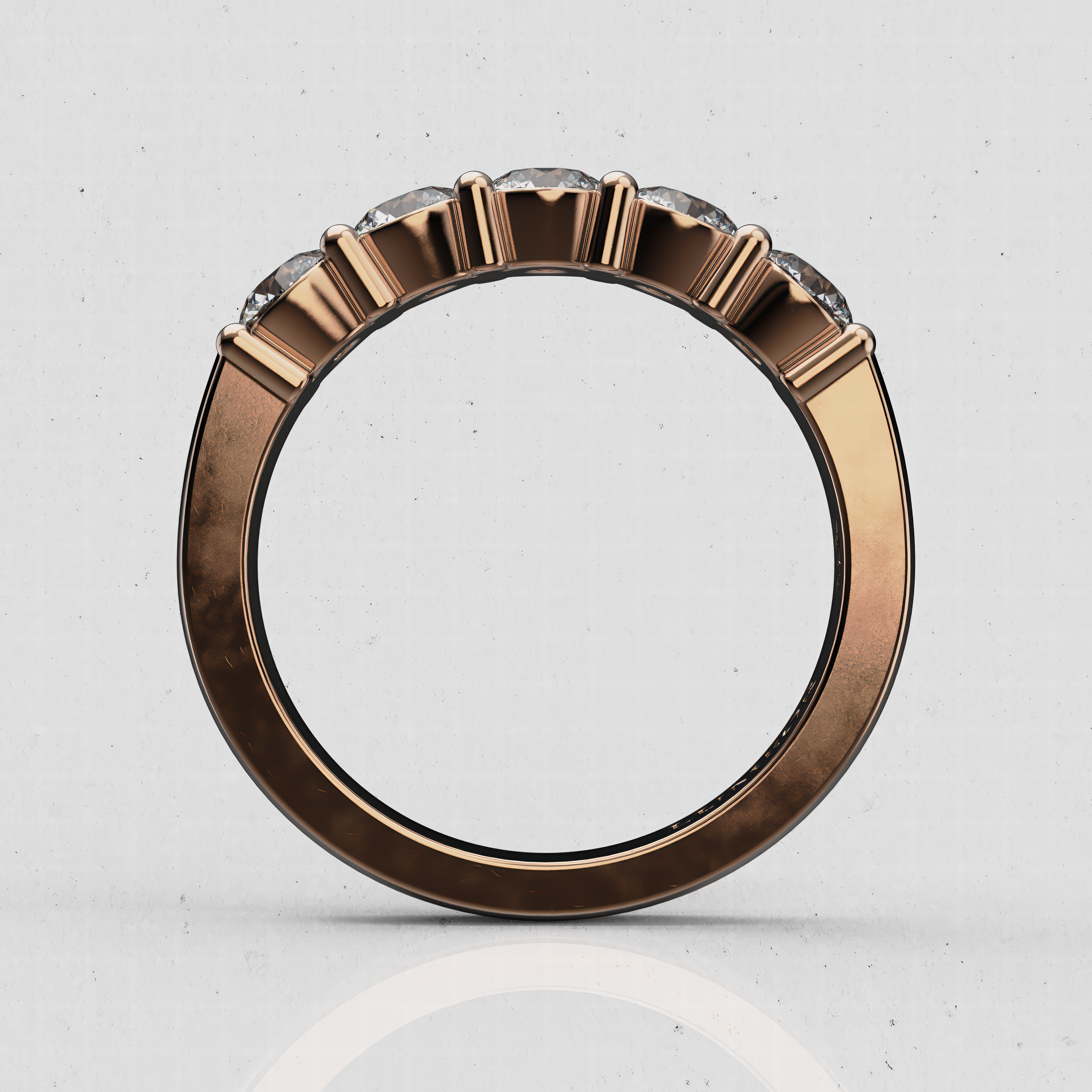 14K Gold Five-Stone Laboratory-Diamond Band (Prong-Set)