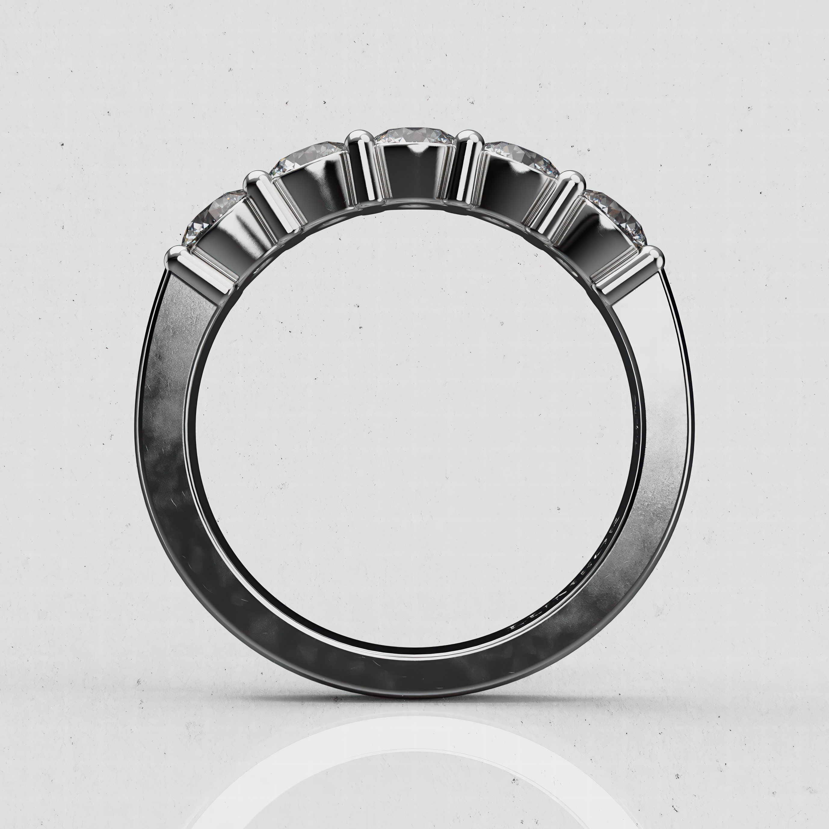 14K Gold Five-Stone Laboratory-Diamond Band (Prong-Set)