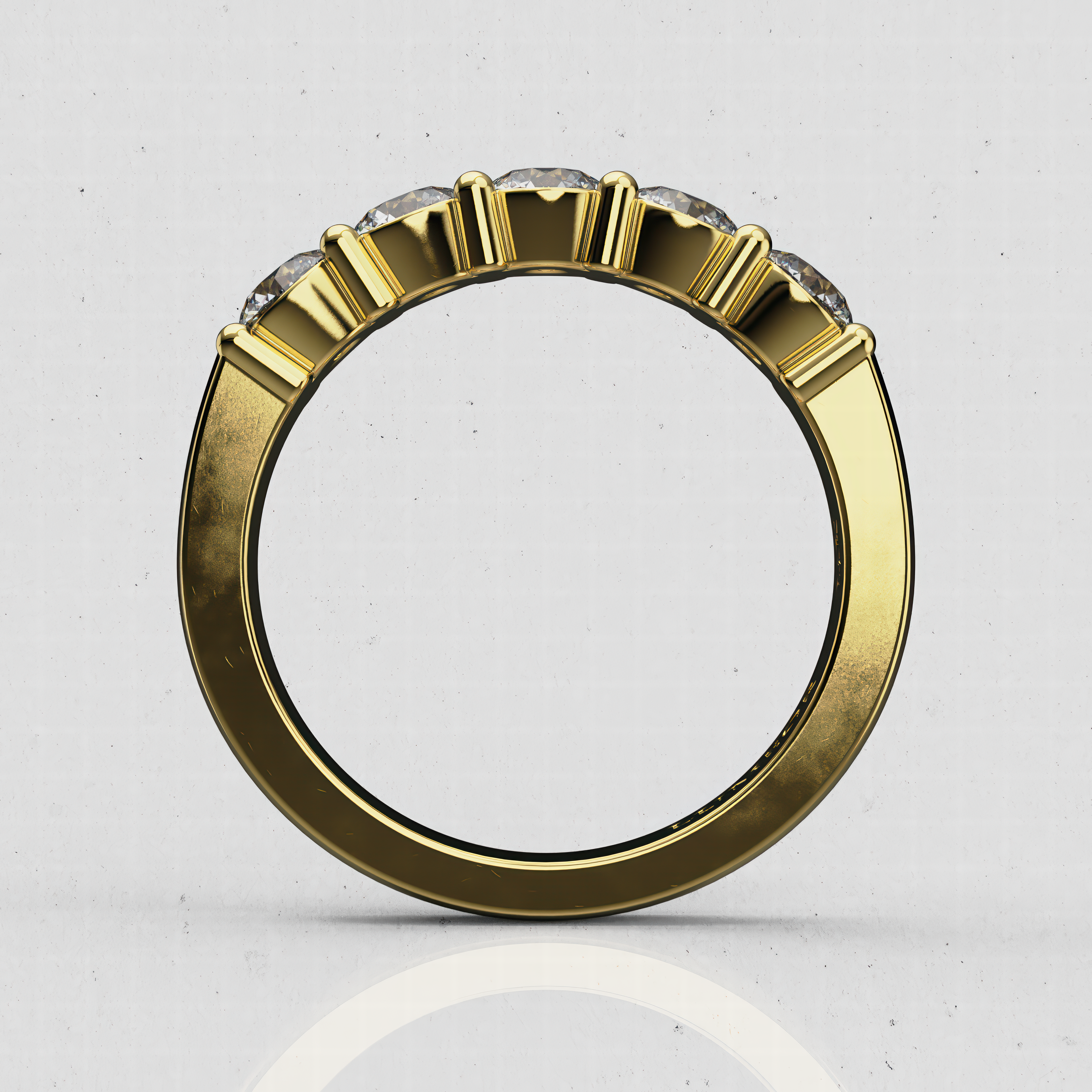 14K Gold Five-Stone Laboratory-Diamond Band (Prong-Set)