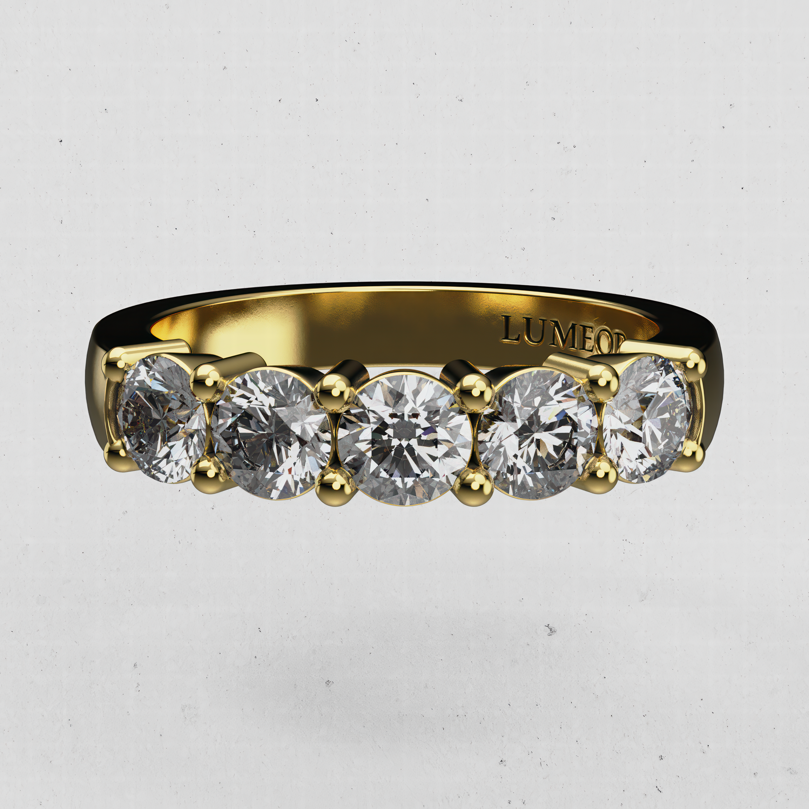 14K Gold Five-Stone Laboratory-Diamond Band (Prong-Set)