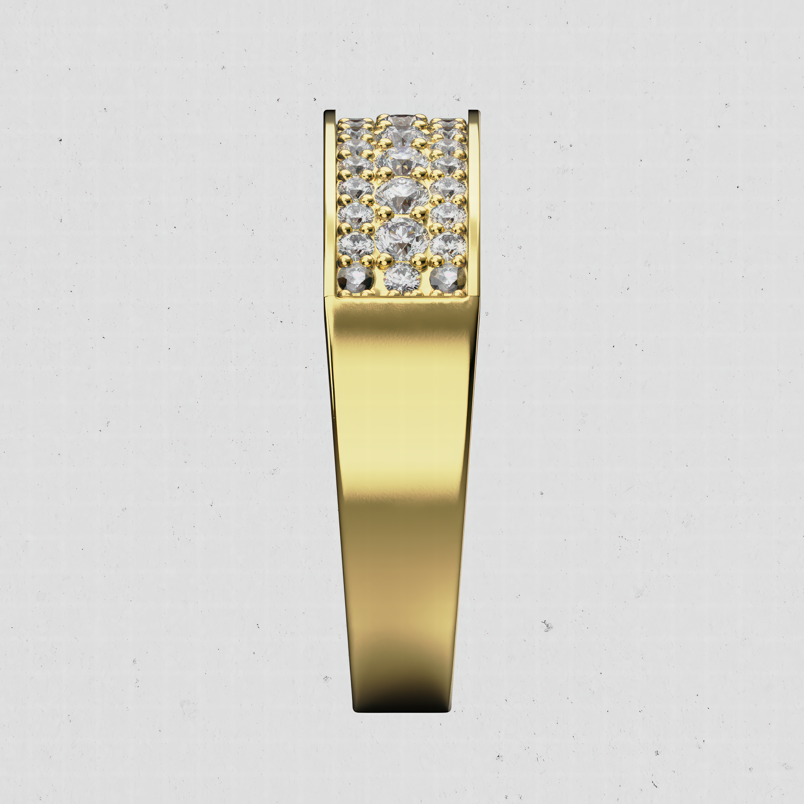 14K Gold Pavé Laboratory-Diamond Band (Wide Comfort Fit)